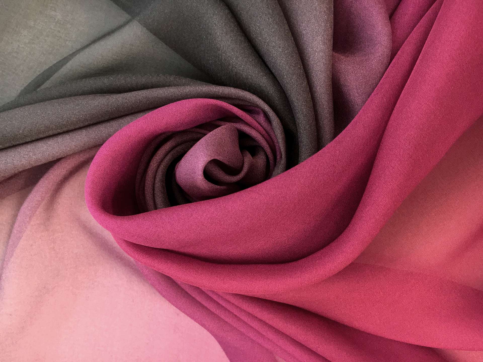 Ombré Silk Chiffon in Ruby