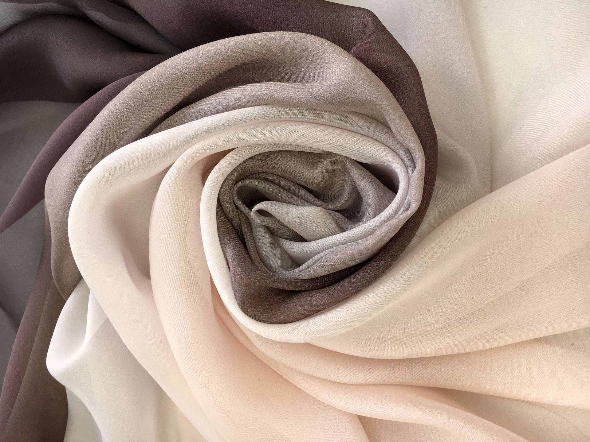 Ombré Silk Chiffon in Brown