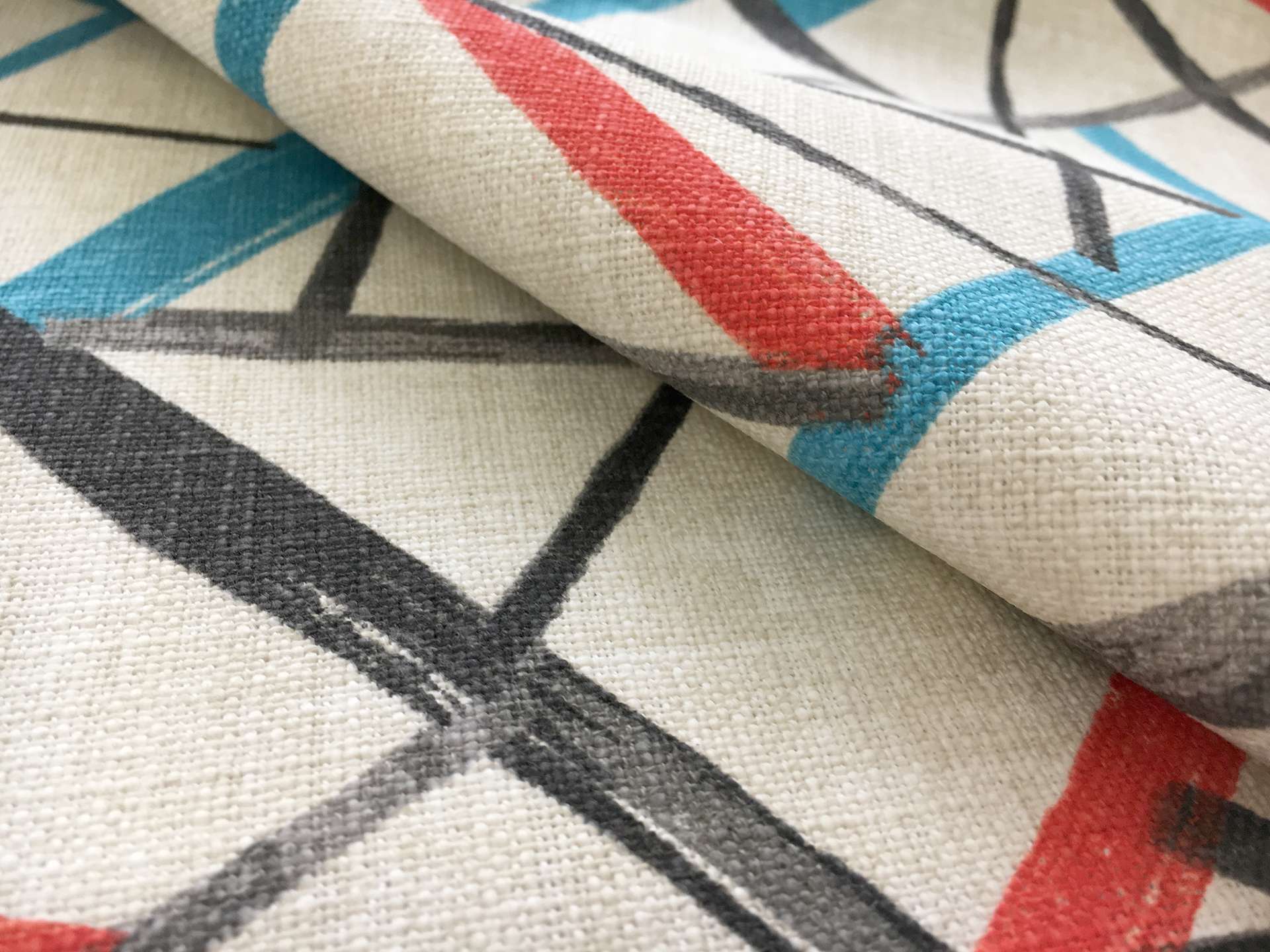 Cotton Upholstery Geometric Print in Mardi Gras