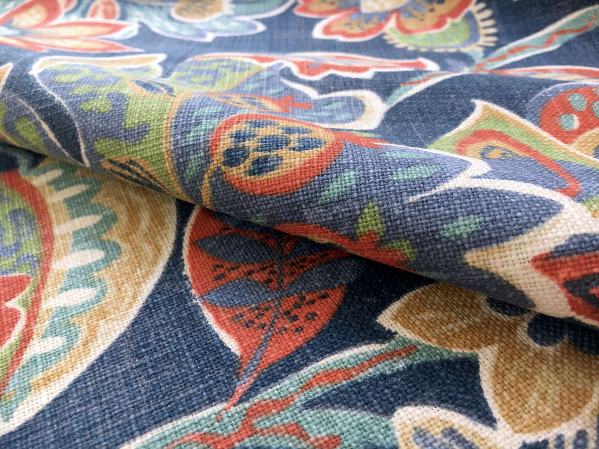 Cotton Upholstery Floral Print in Indigo