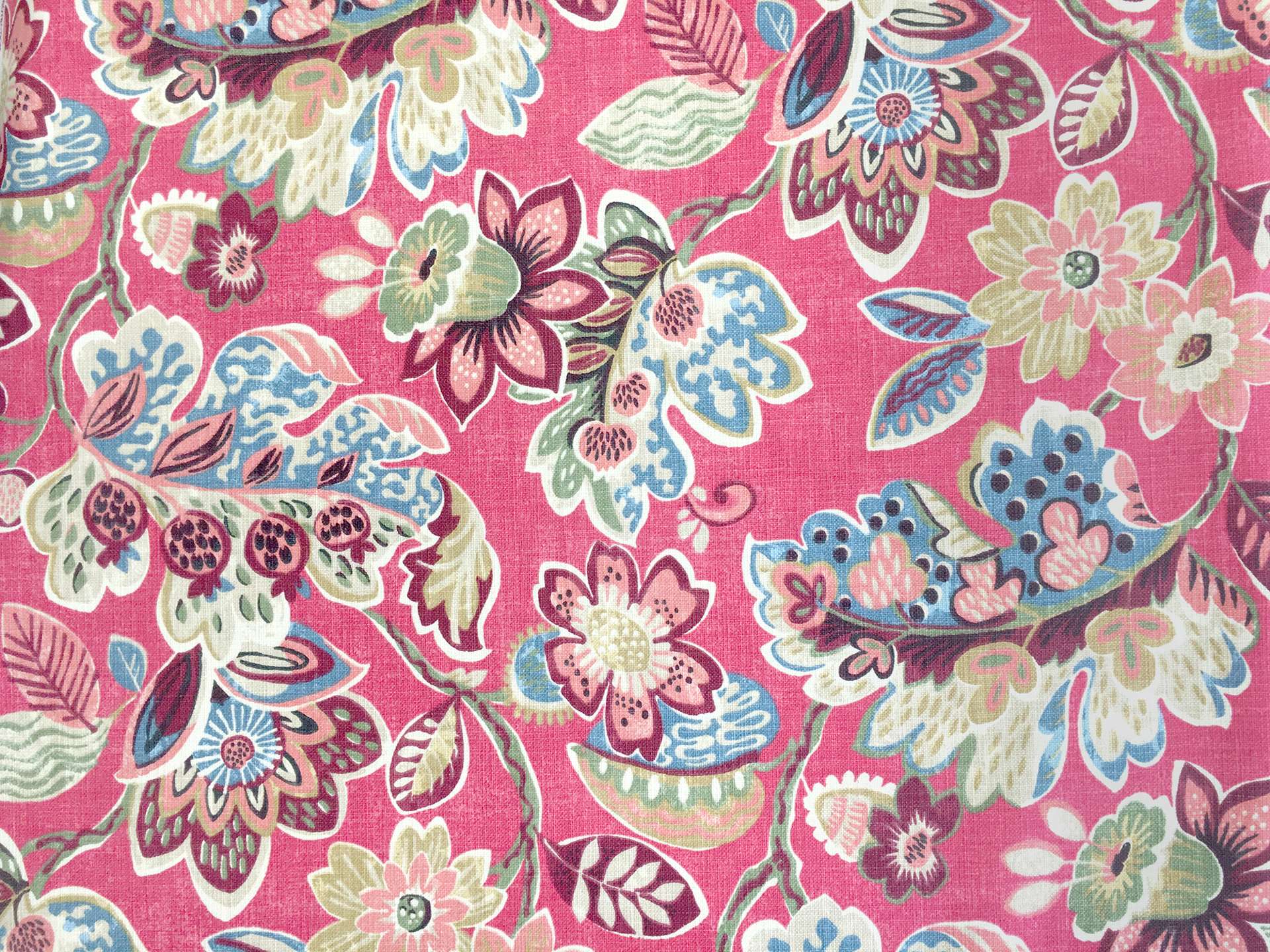 Cotton Upholstery Floral Print in Firecracker 