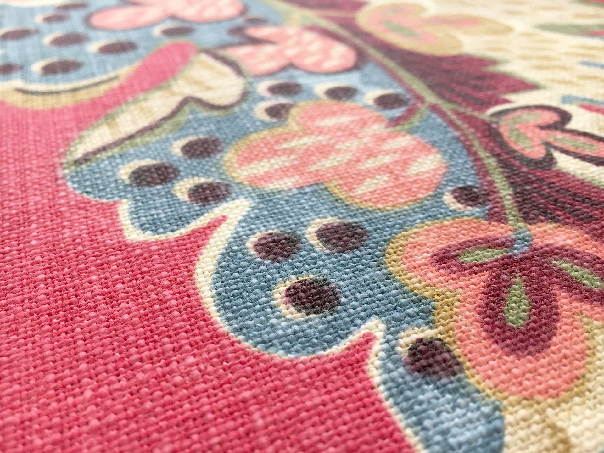 Cotton Upholstery Floral Print in Firecracker 