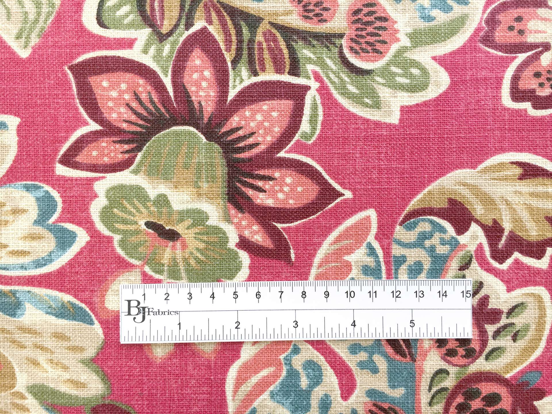 Cotton Upholstery Floral Print in Firecracker 