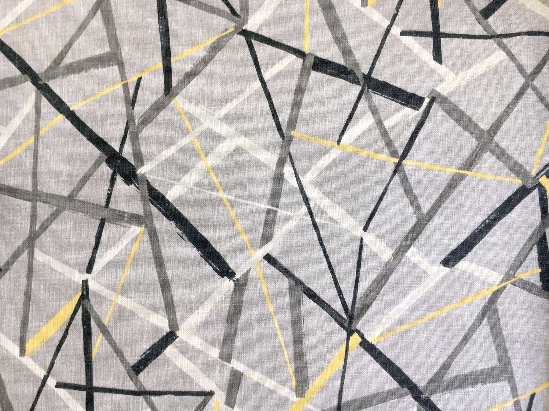 Cotton Upholstery Geometric Print in Cinder Smoke