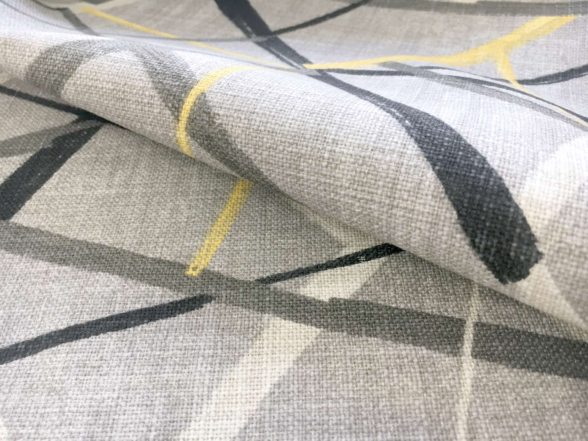 Cotton Upholstery Geometric Print in Cinder Smoke