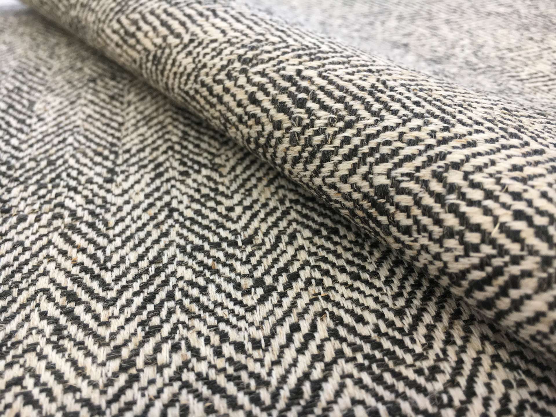 High Performance Upholstery Poly Linen Herringbone 