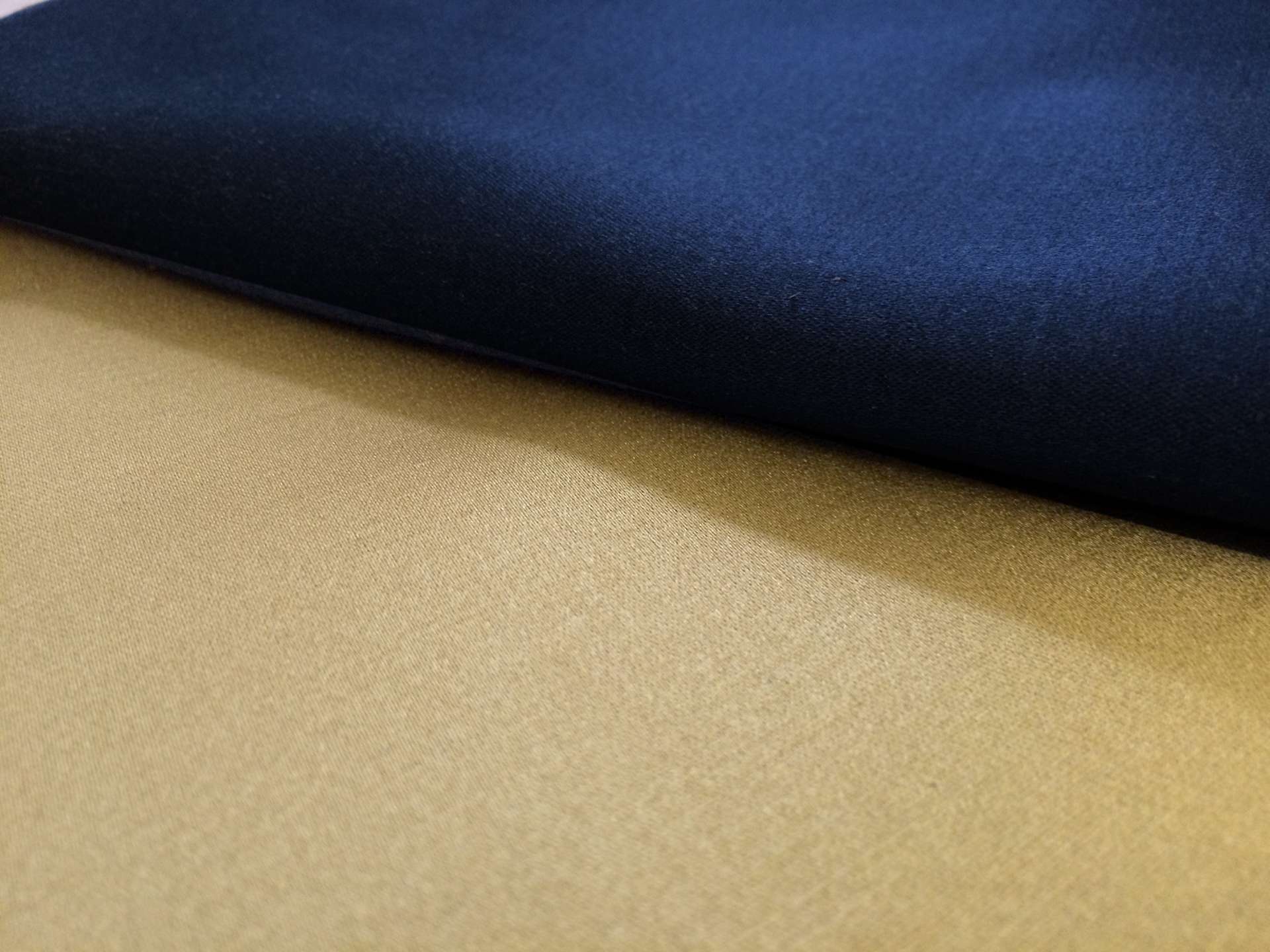 Silk Double Face Duchess Satin in Royal Blue and Gold