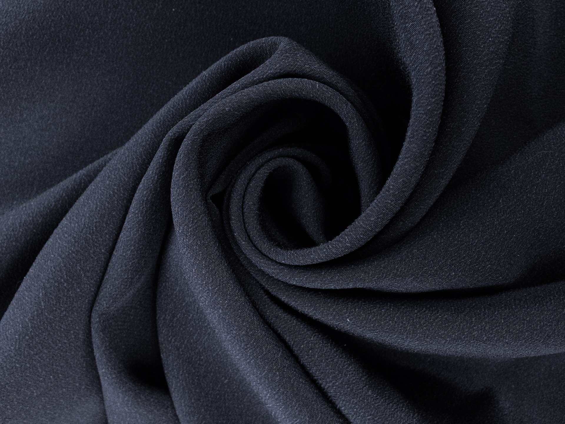 Italian Couture Silk Crepe de Chine in Medium Navy
