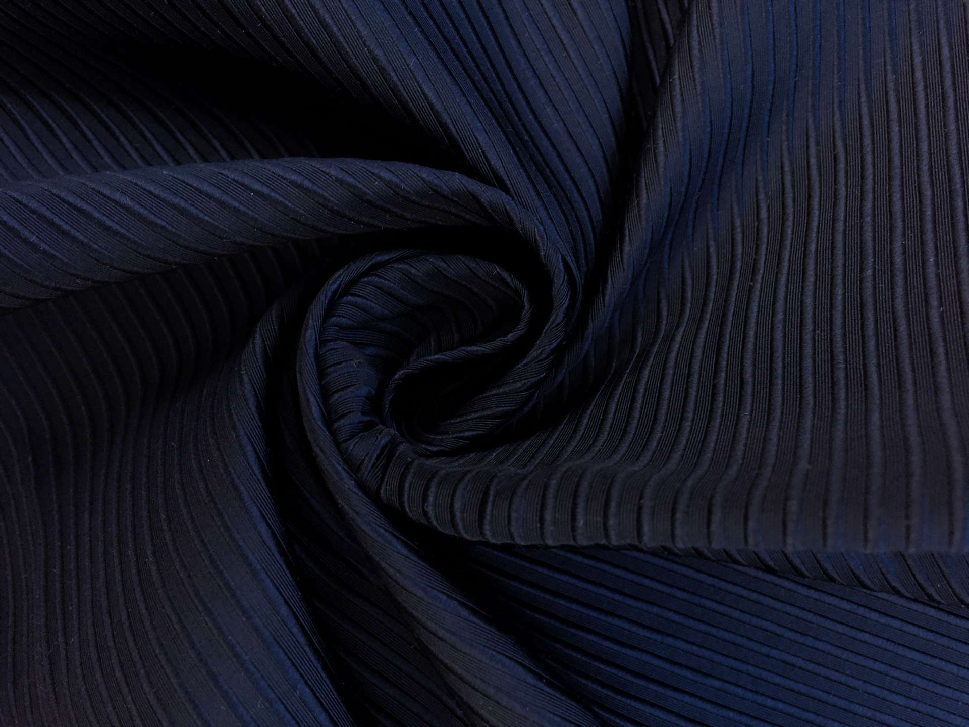 Pure Silk Ottoman in Midnight Navy