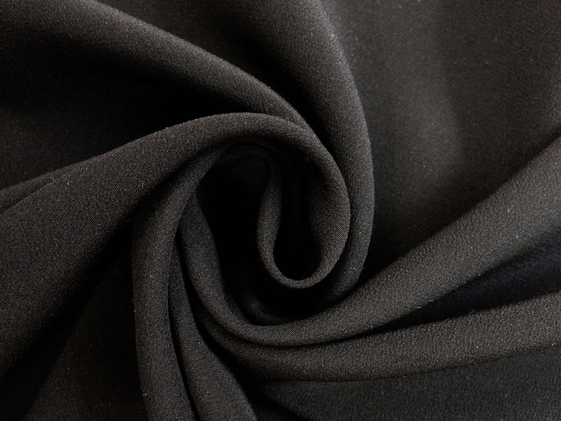 Italian Couture Silk Crepe de Chine in Black