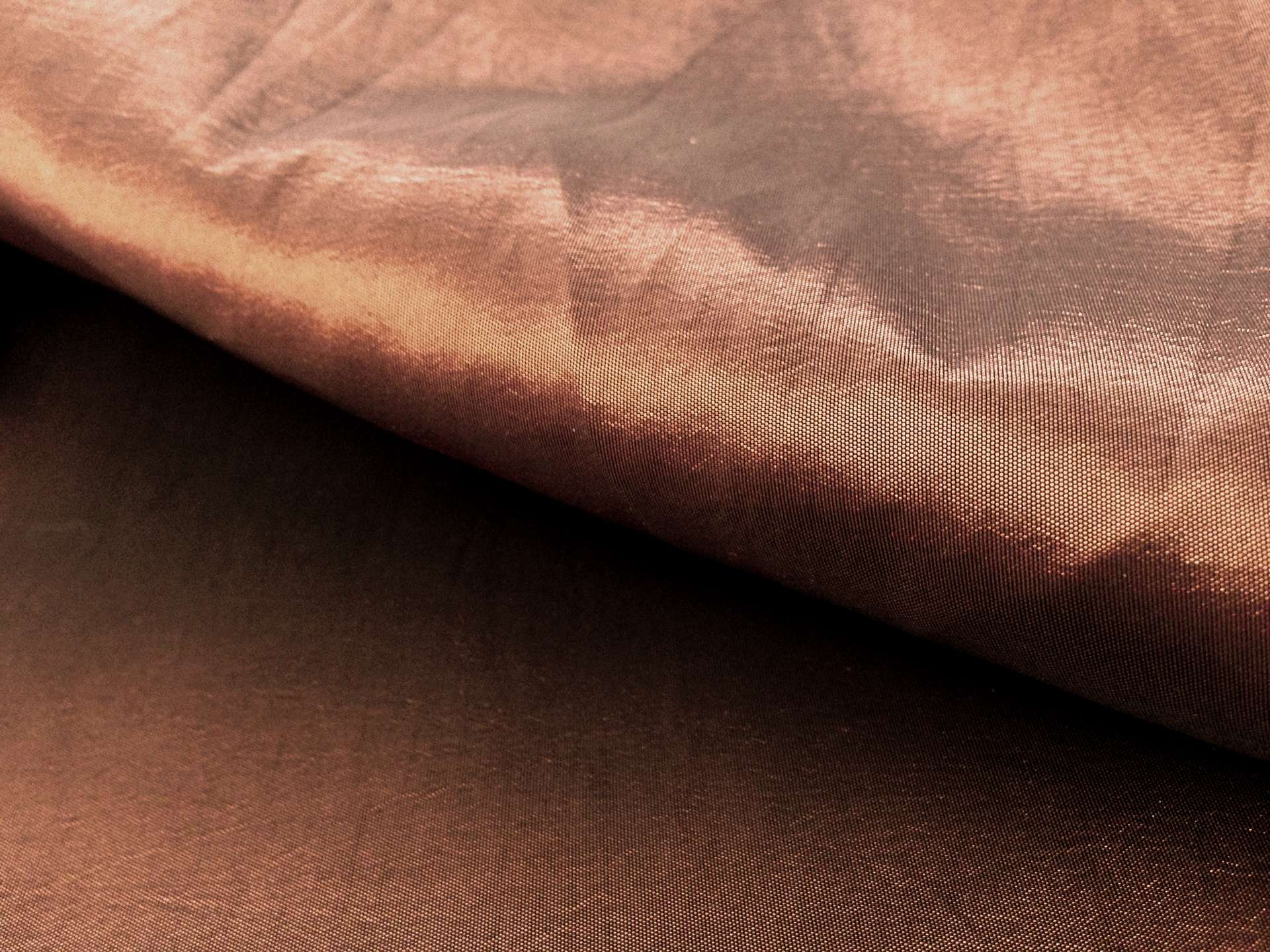 Two Tone Nylon and Polyester Blend Taffeta in Black and Copper