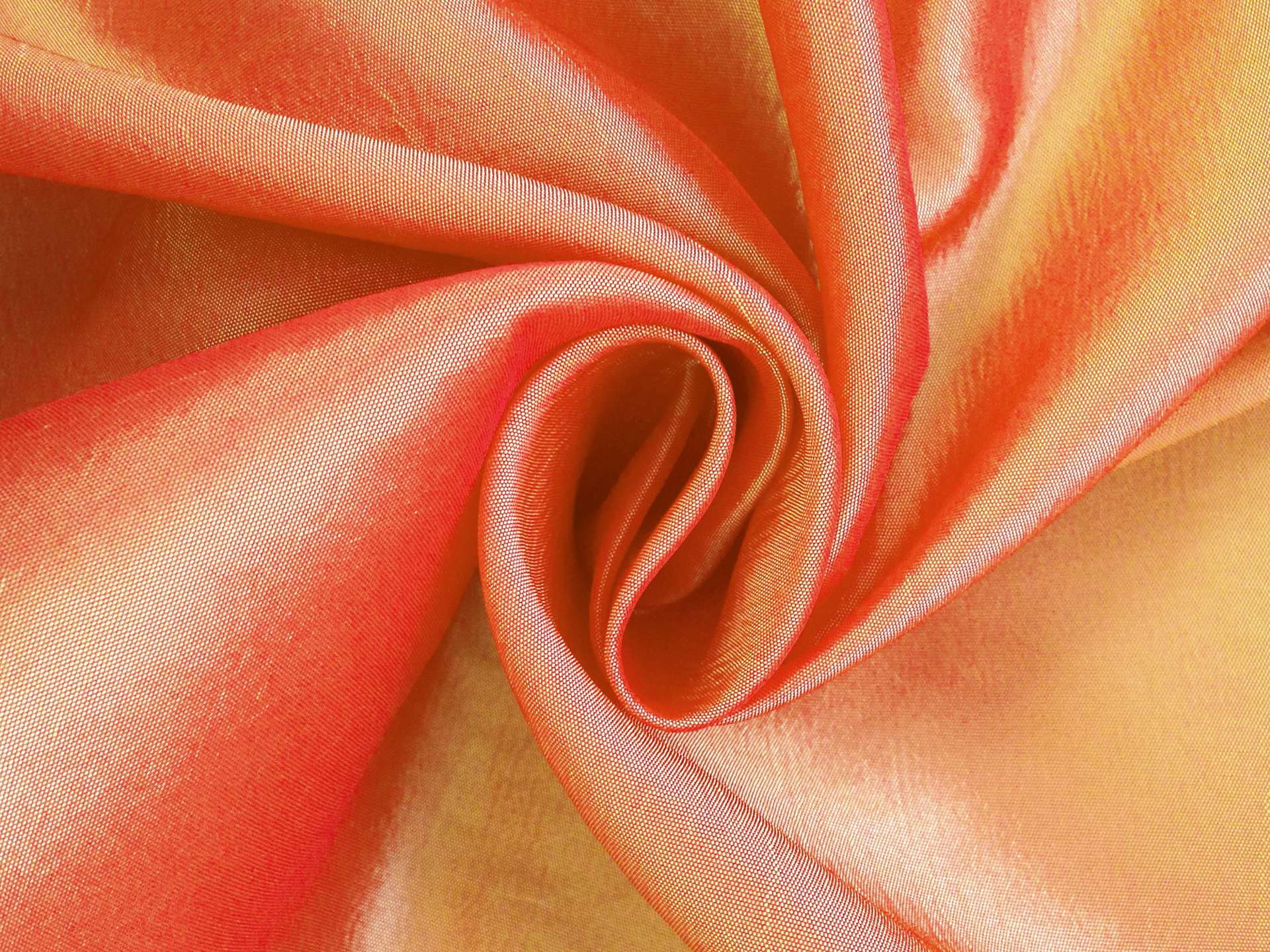 Two Tone Nylon and Polyester Blend Taffeta in Orange and Gold