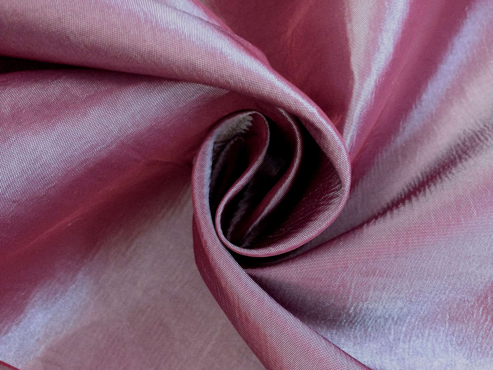 Two Tone Nylon and Polyester Blend Taffeta in Burgundy and Peacock