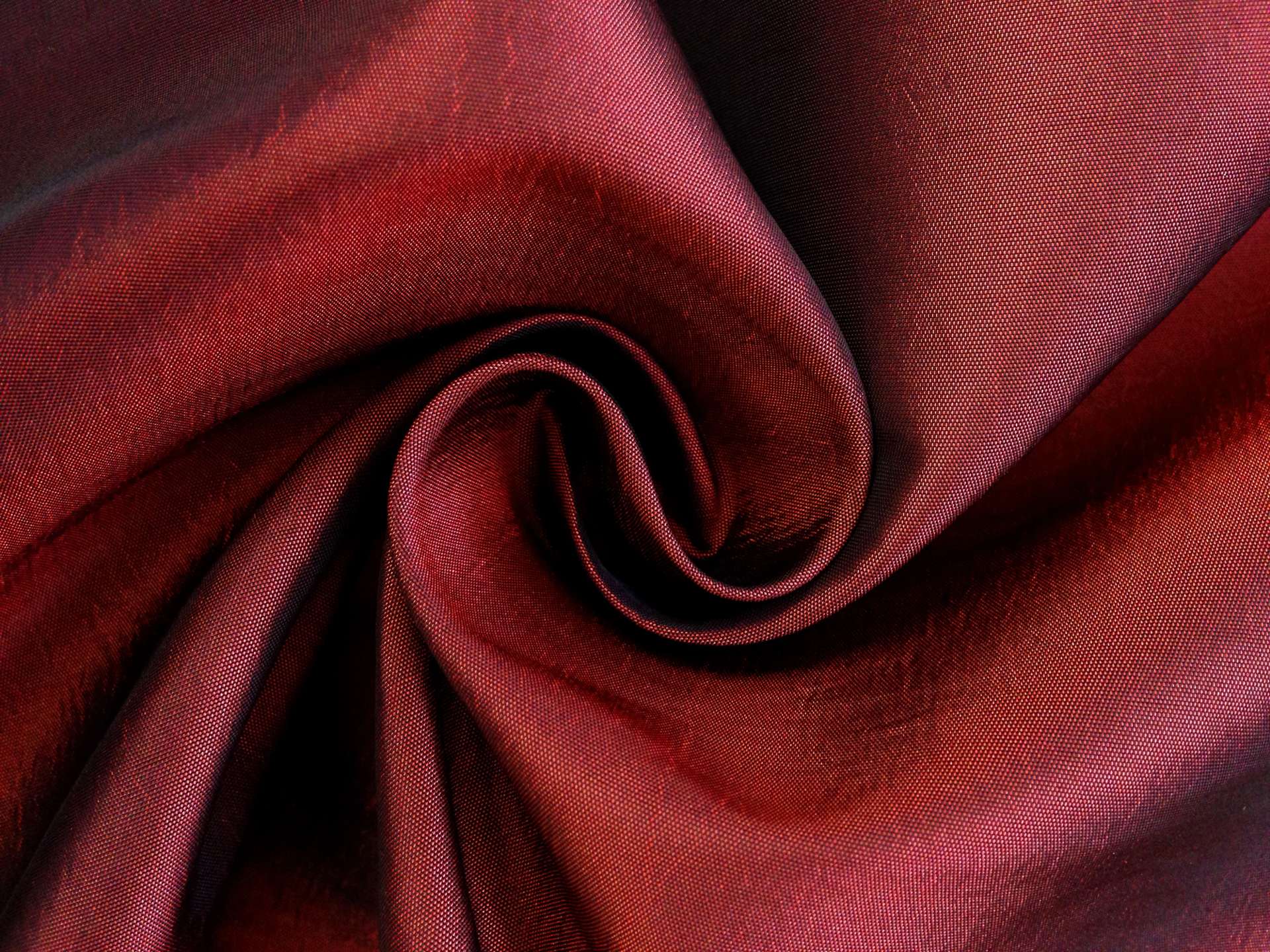 Two Tone Nylon and Polyester Blend Taffeta in Black and Red