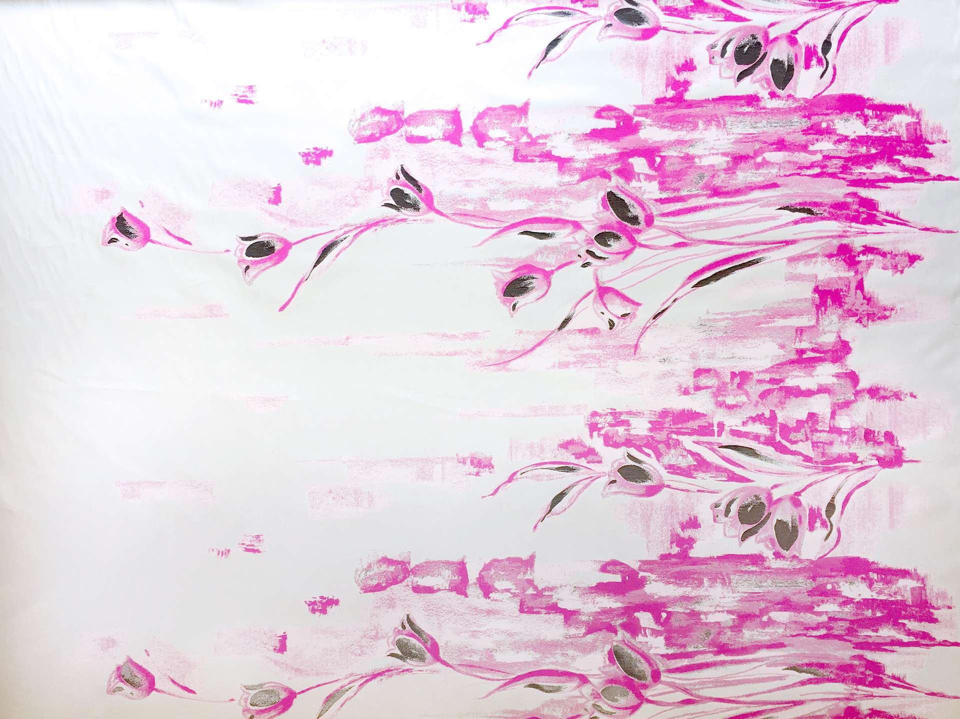 Metallic Fil Coupe with Floral Zibelline in Magenta
