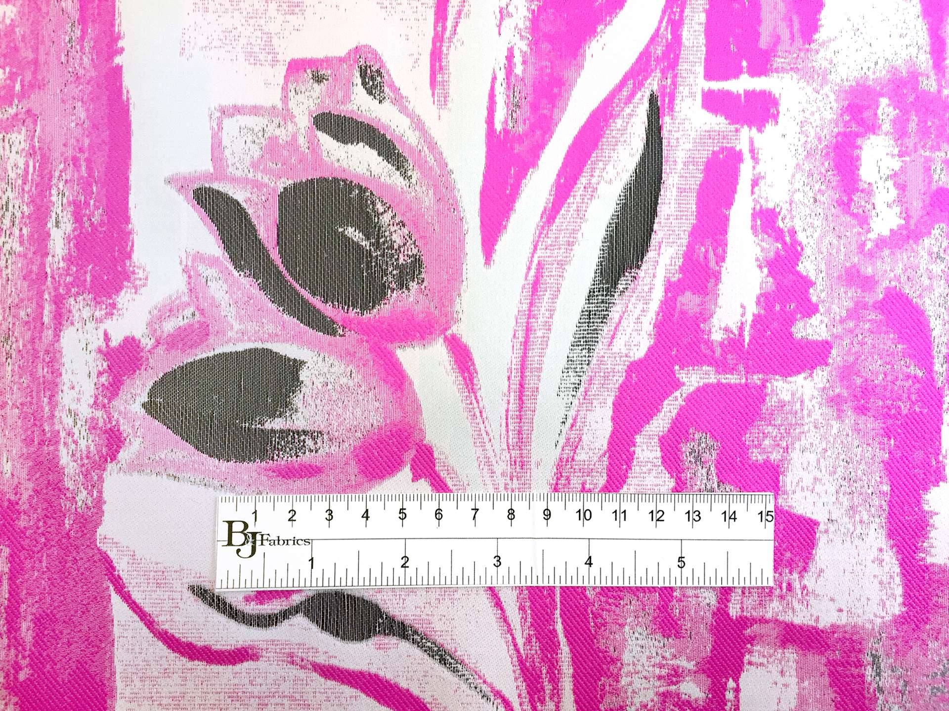 Metallic Fil Coupe with Floral Zibelline in Magenta