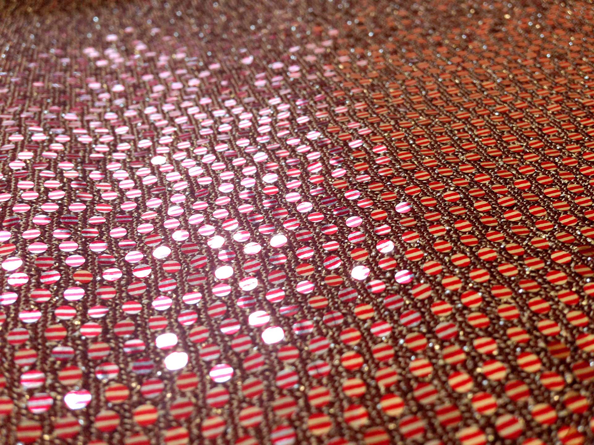 Polyester and Nylon Blend Metallic Spandex in Red