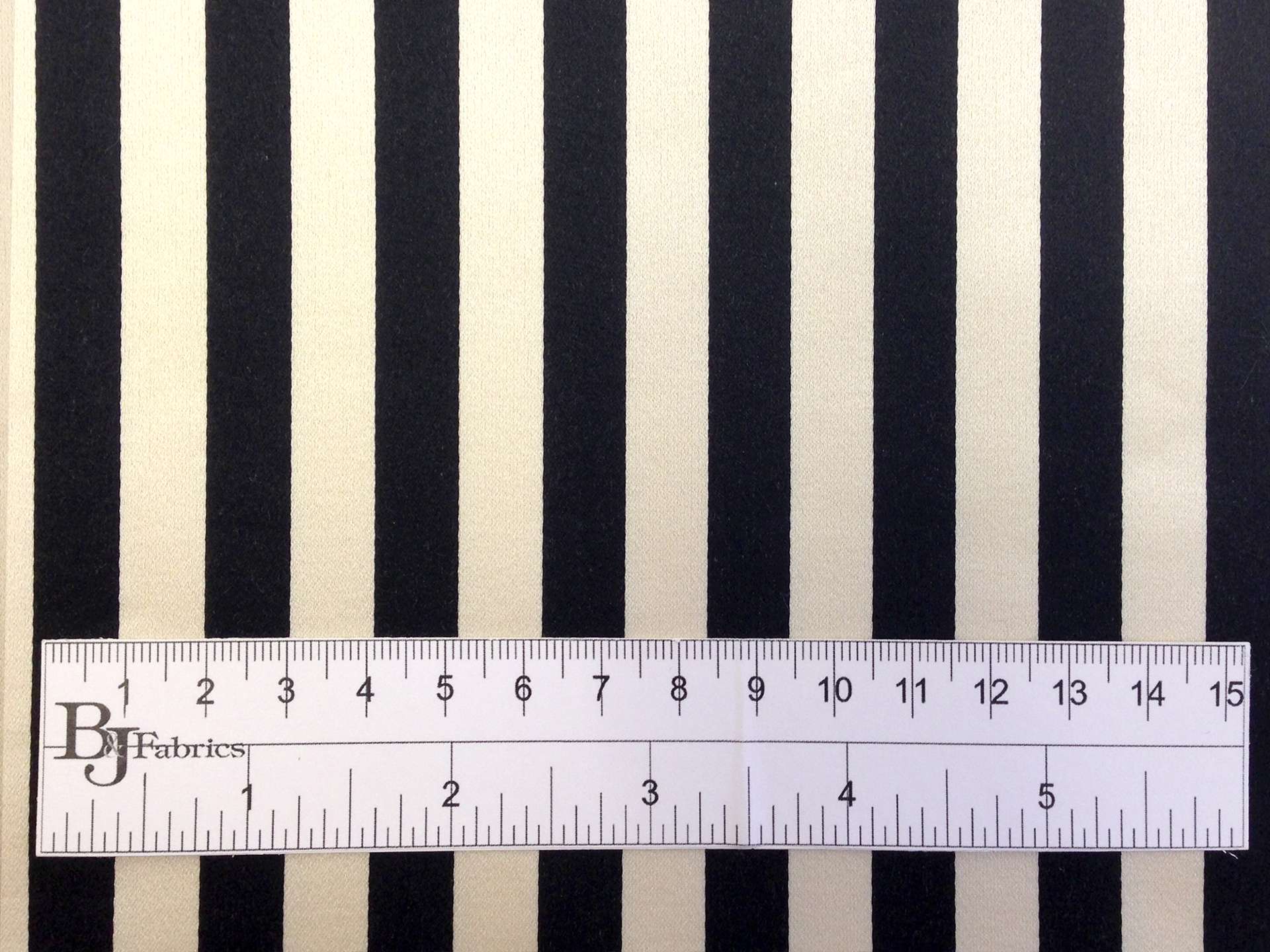 Silk and Cotton Satin Stripe in Black