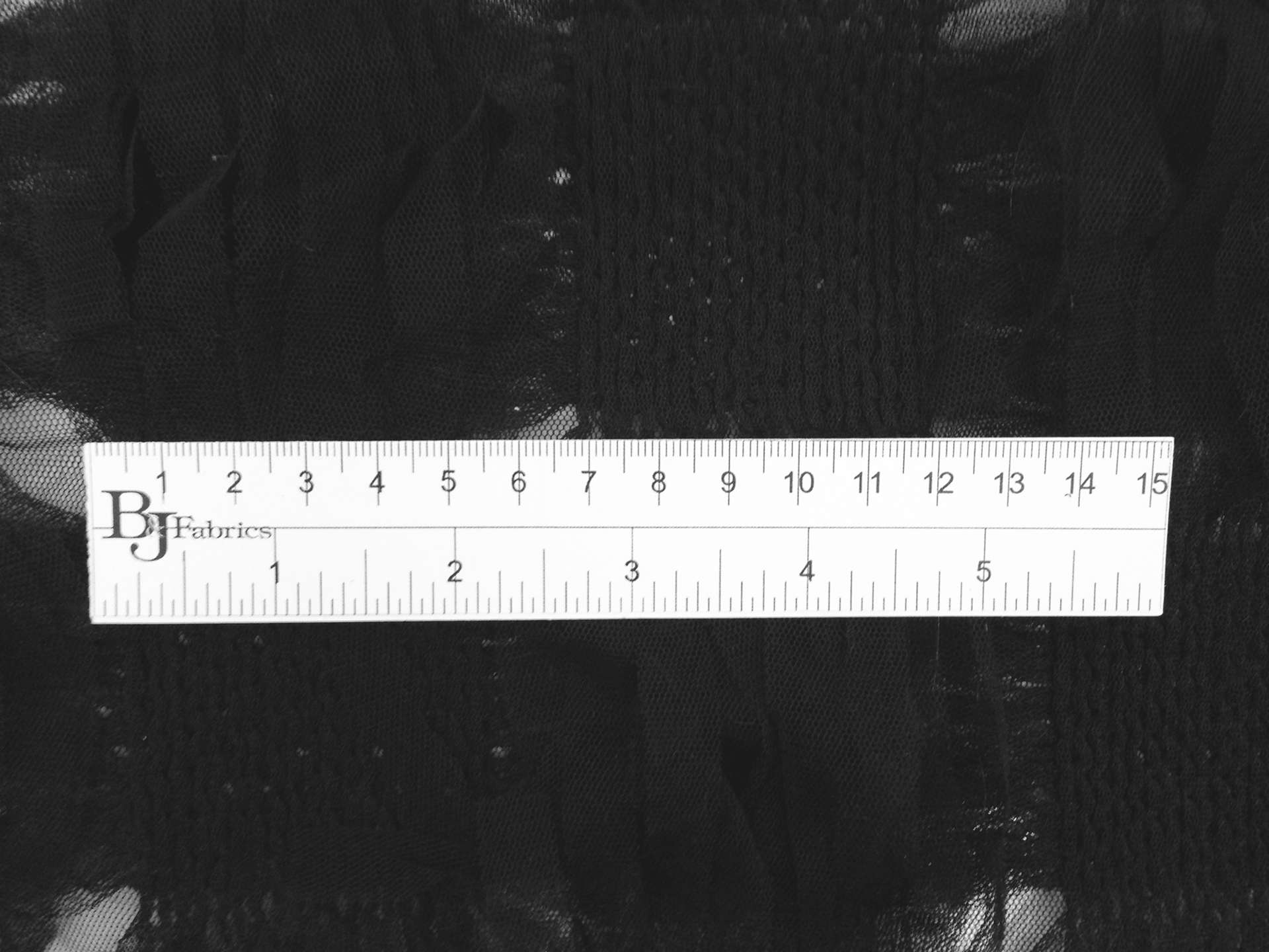 Novelty Tulle Basket Weave with Fringes in Black