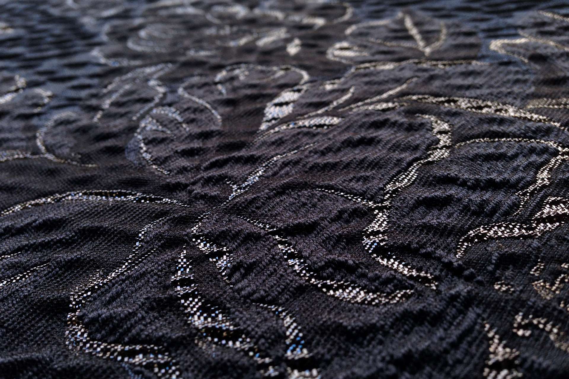 Metallic Organza with Scattered Flowers
