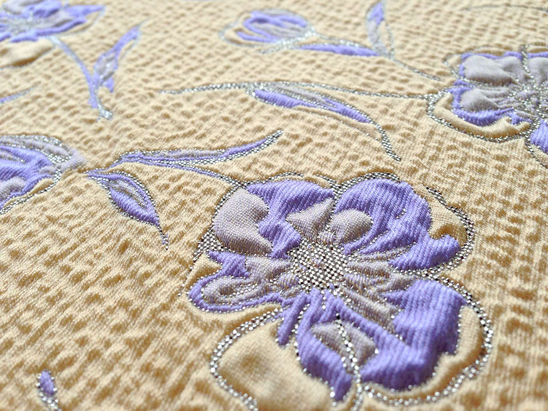 Metallic Brocade with Scattered Flowers