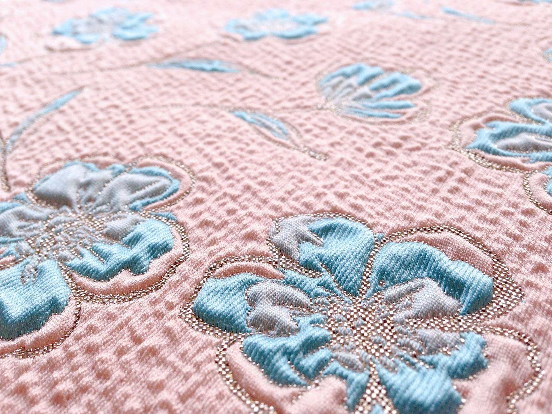 Metallic Brocade with Scattered Flowers