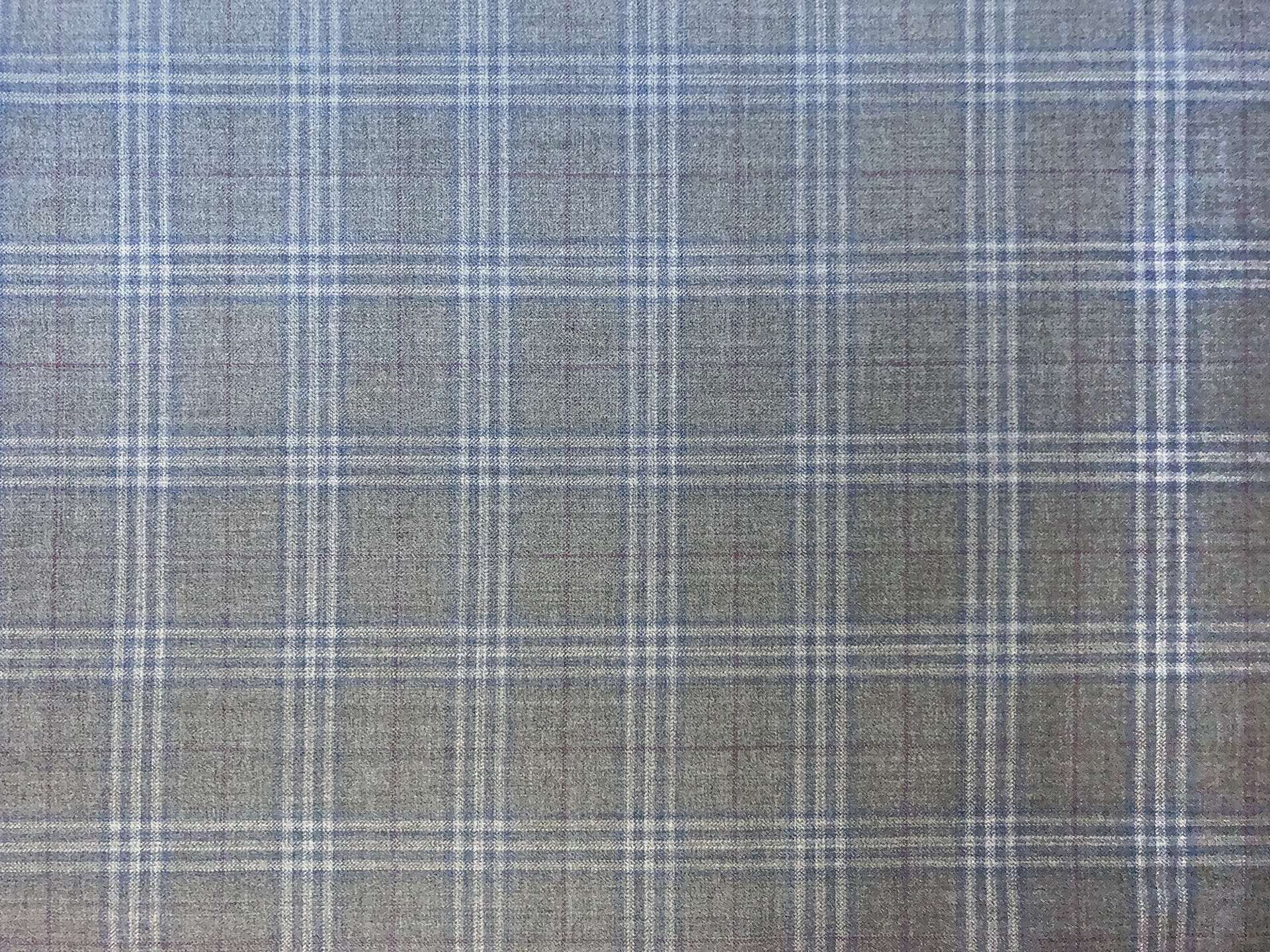 Italian Wool Super 130s Plaid in Grigio Chiaro
