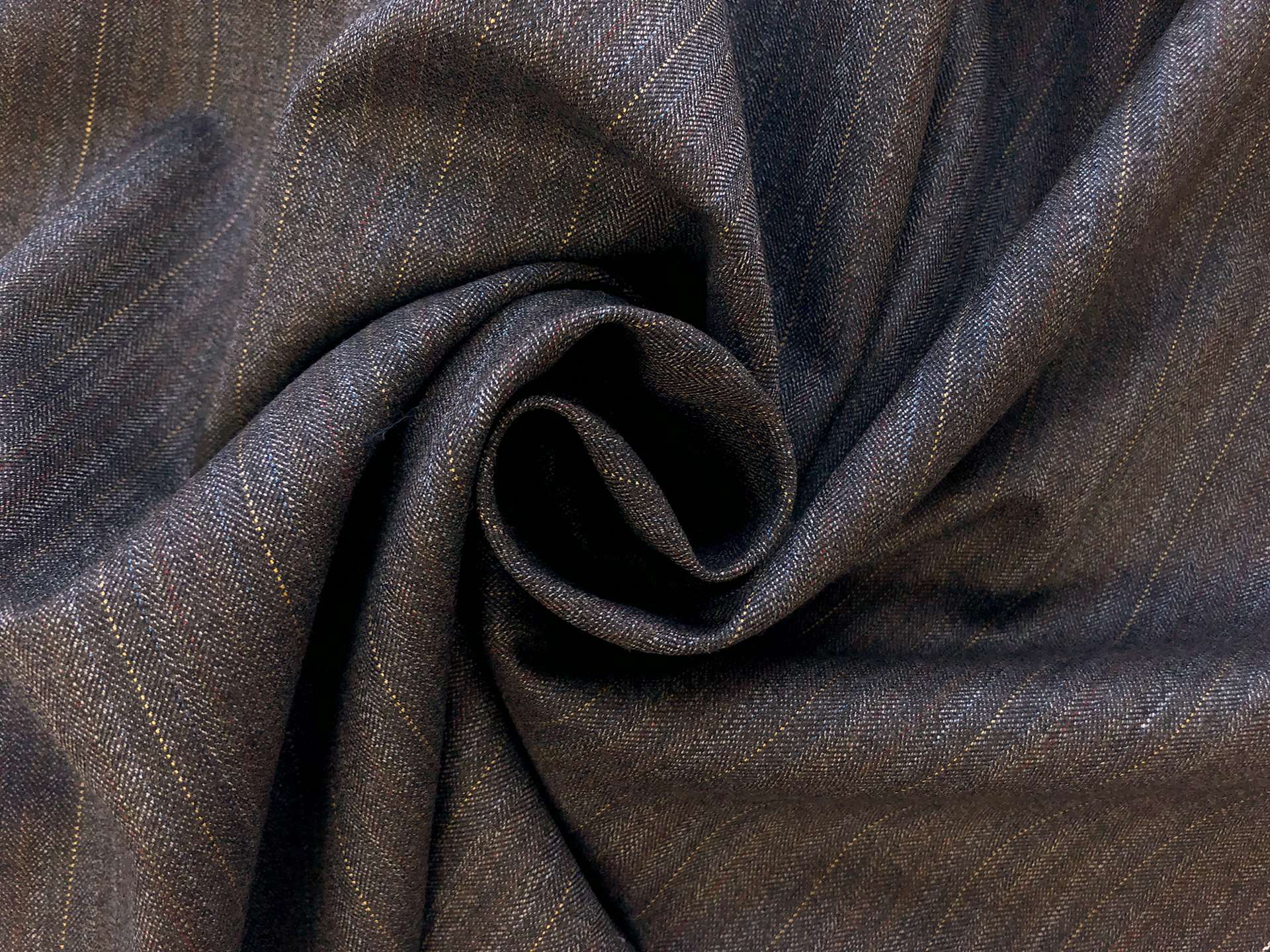 Wool Hairline Stripe Suiting in Grey