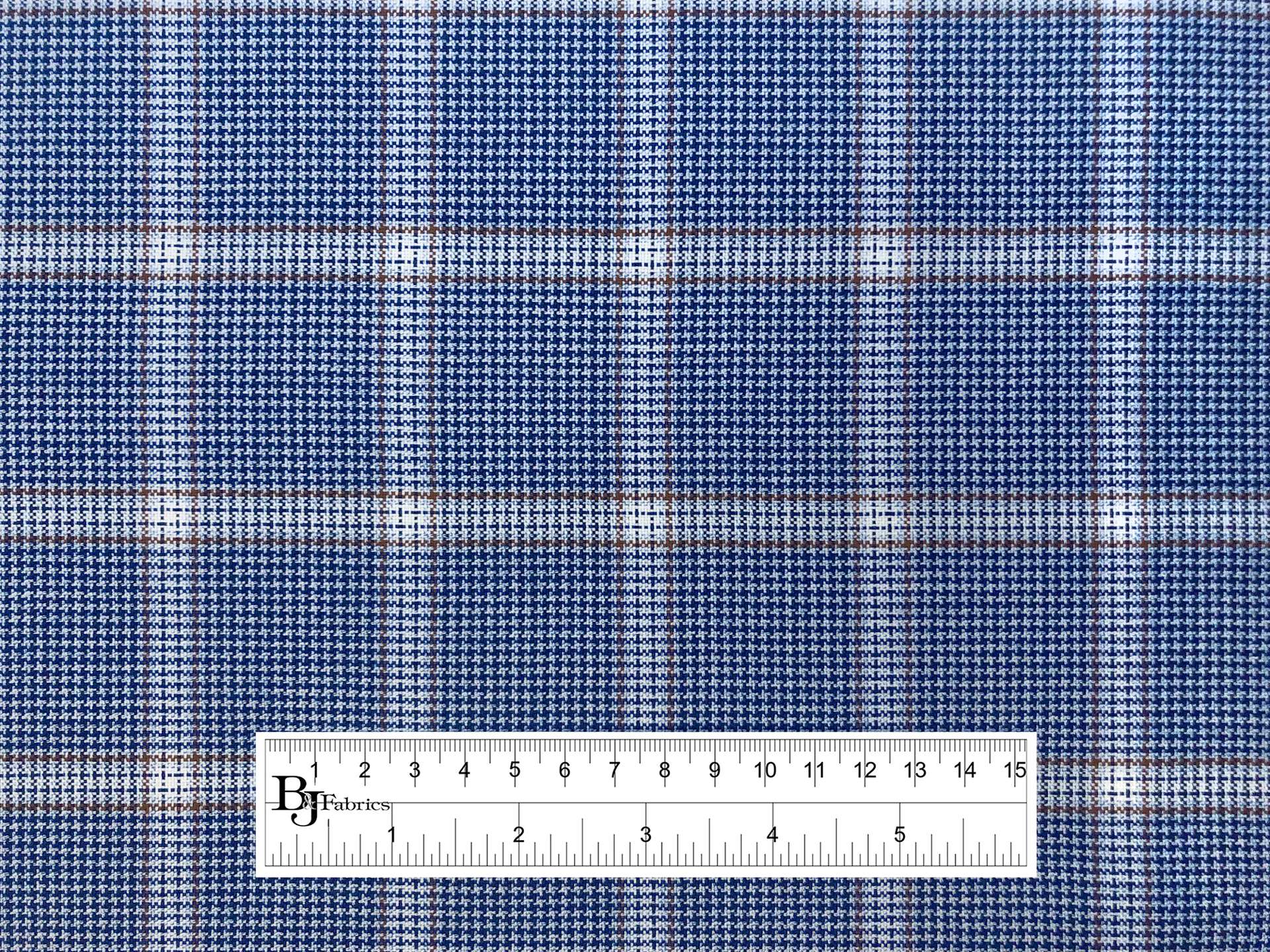 Linen Plaid Suiting in Denim Blue