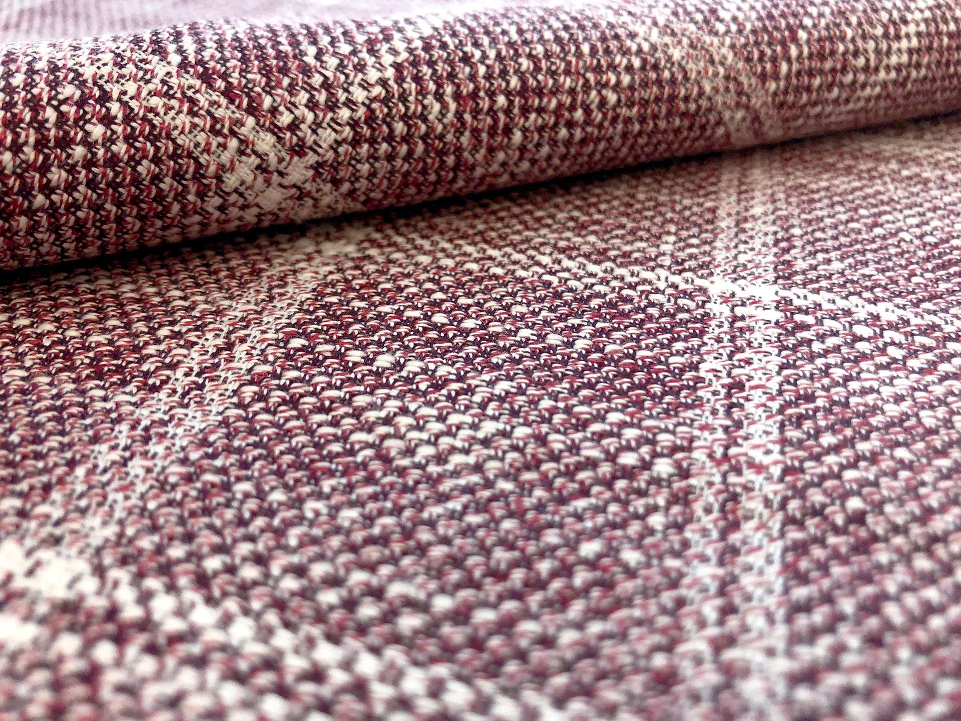 Wool, Silk & Linen Blend Window Pane in Wine