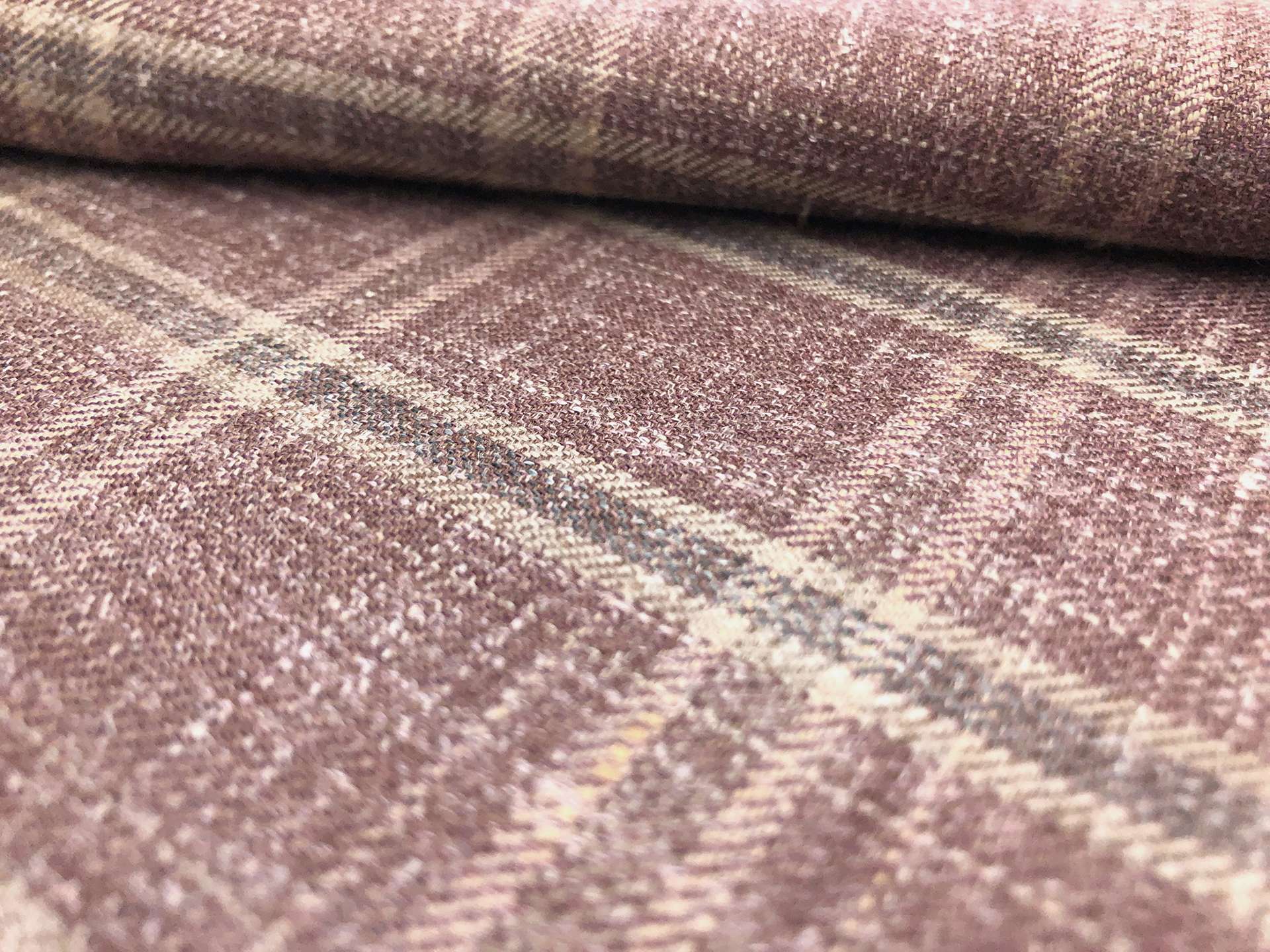 Wool, Silk & Linen Blend Window Pane Suiting