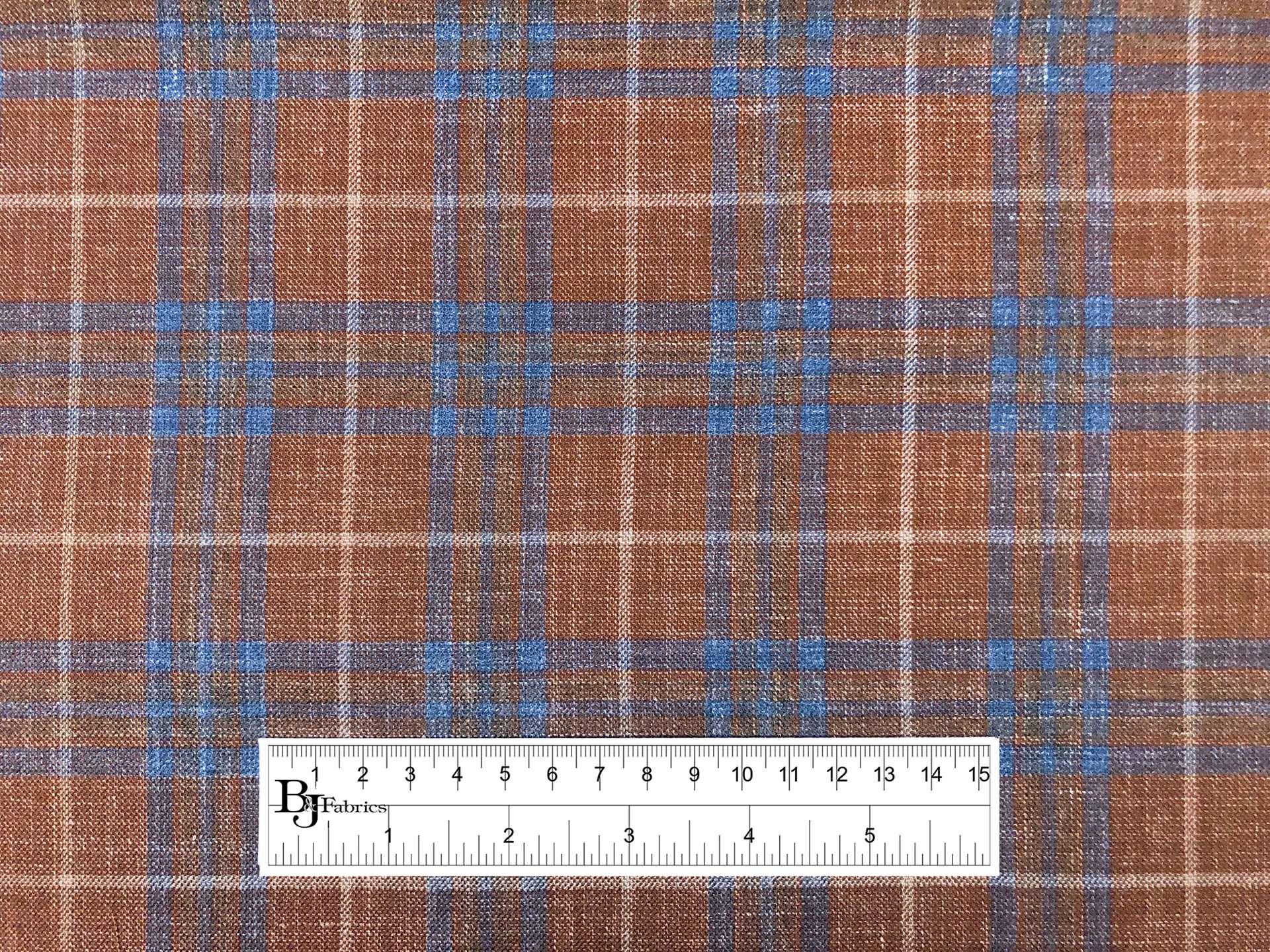 Wool, Silk & Linen Blend Plaid Suiting