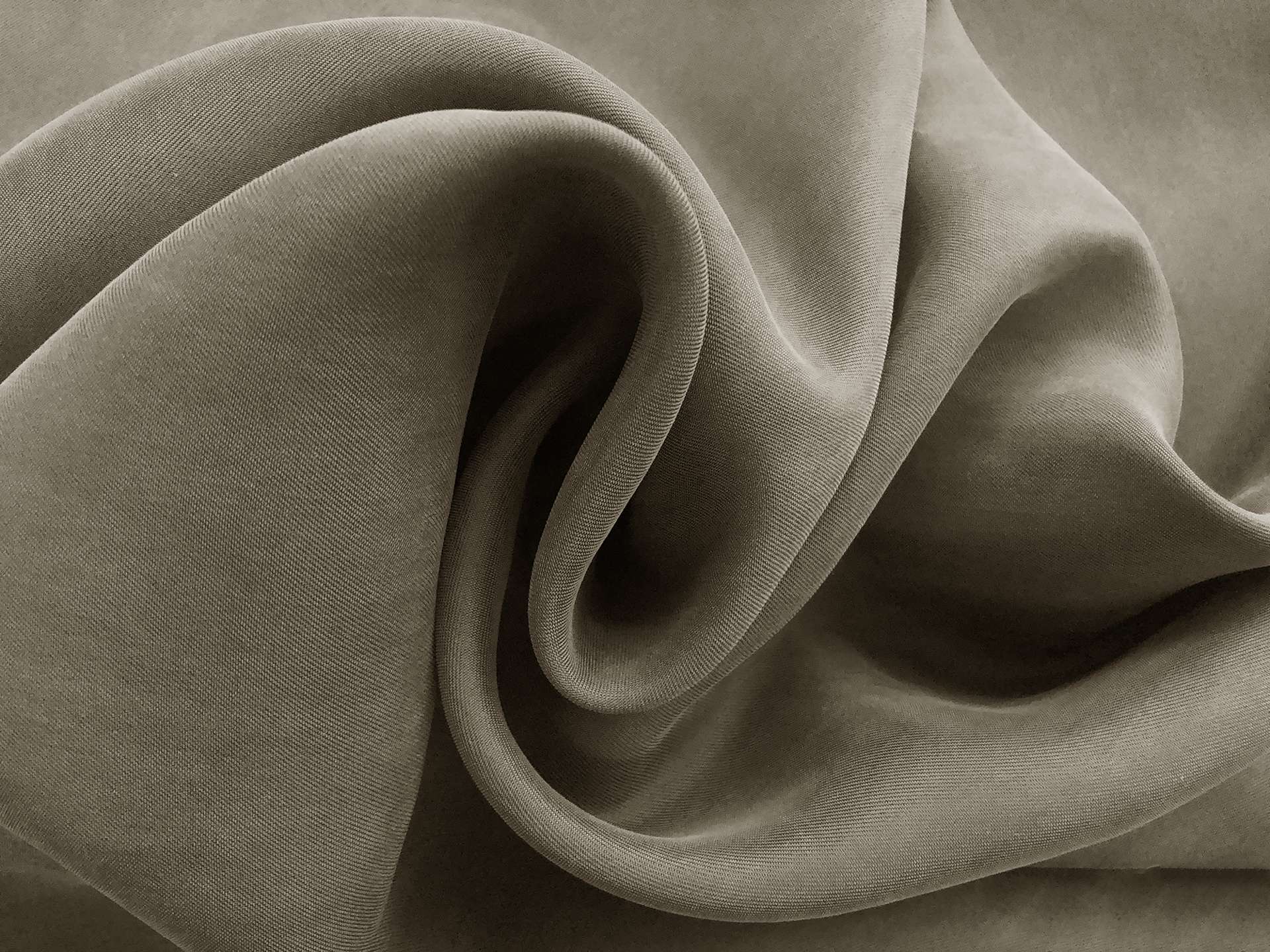 Cupro and Viscose Blend Soft Twill in Olive