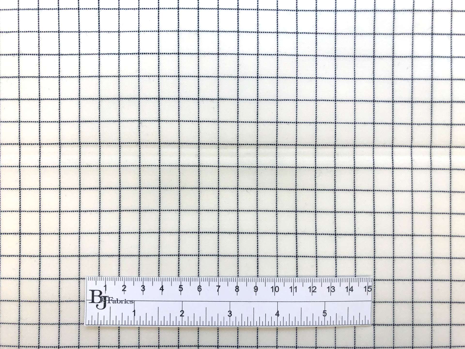 Stretch Wool Graph Check Suiting in Ivory