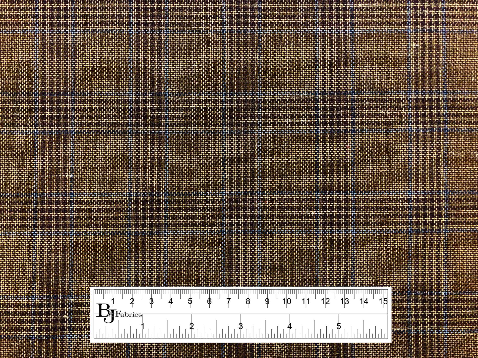 Italian Wool, Silk & Linen Blend Tartan Plaid in Cider 