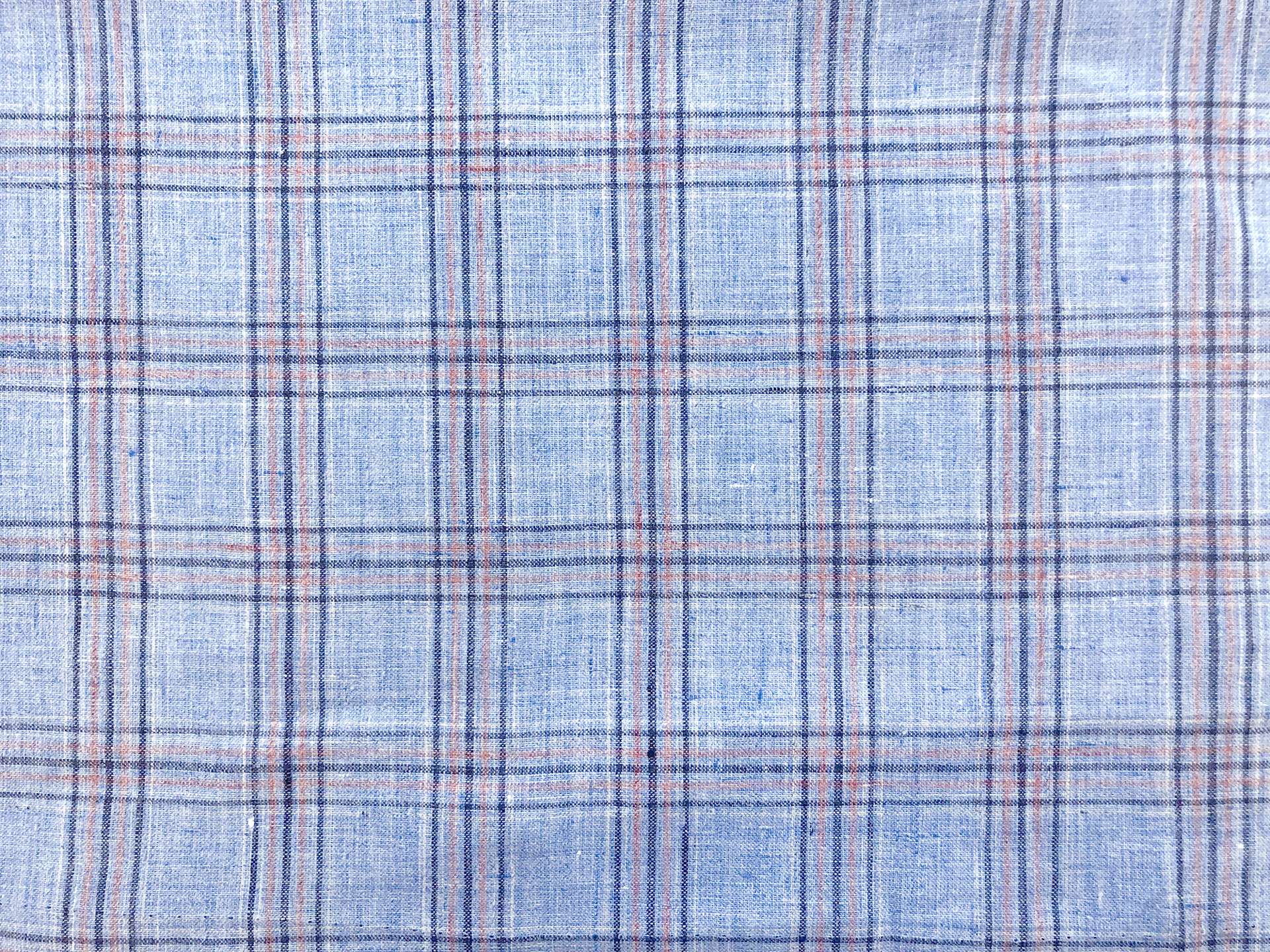 Italian Linen Plaid in Vintage Periwinkle