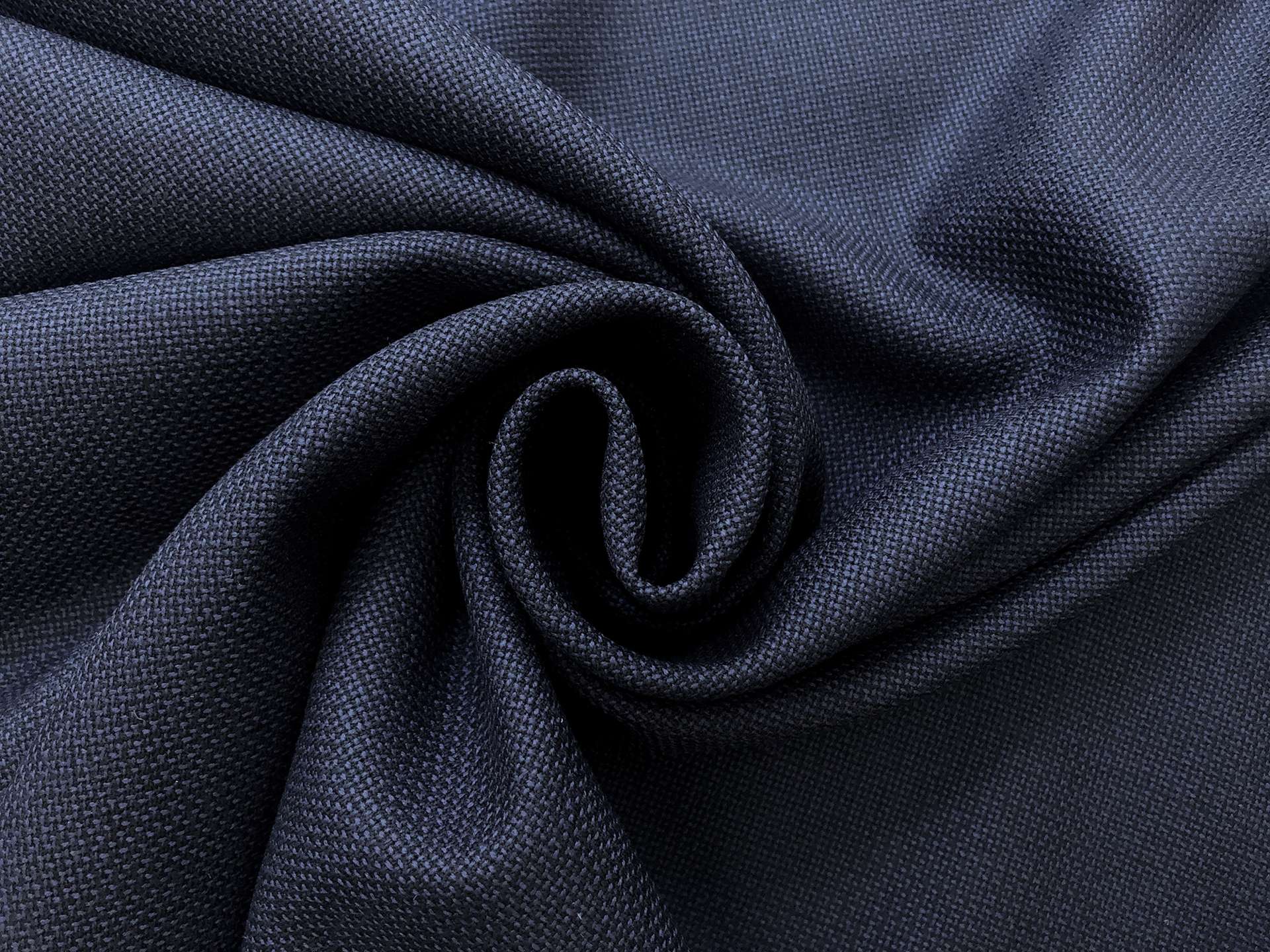 Super 120s Wool Hopsack in Blue Scuro