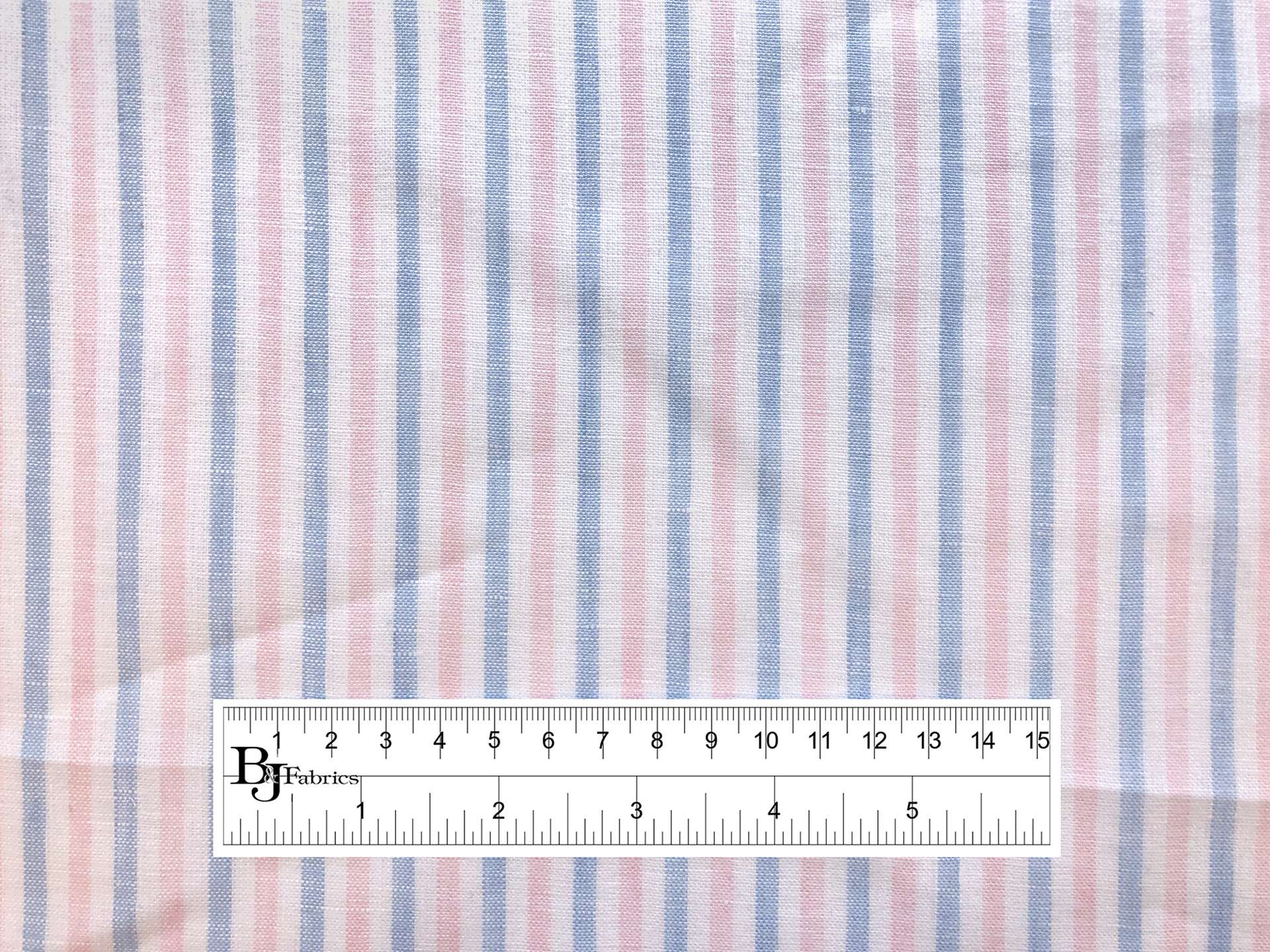 Sanforized Linen Stripe in Pink & Blue