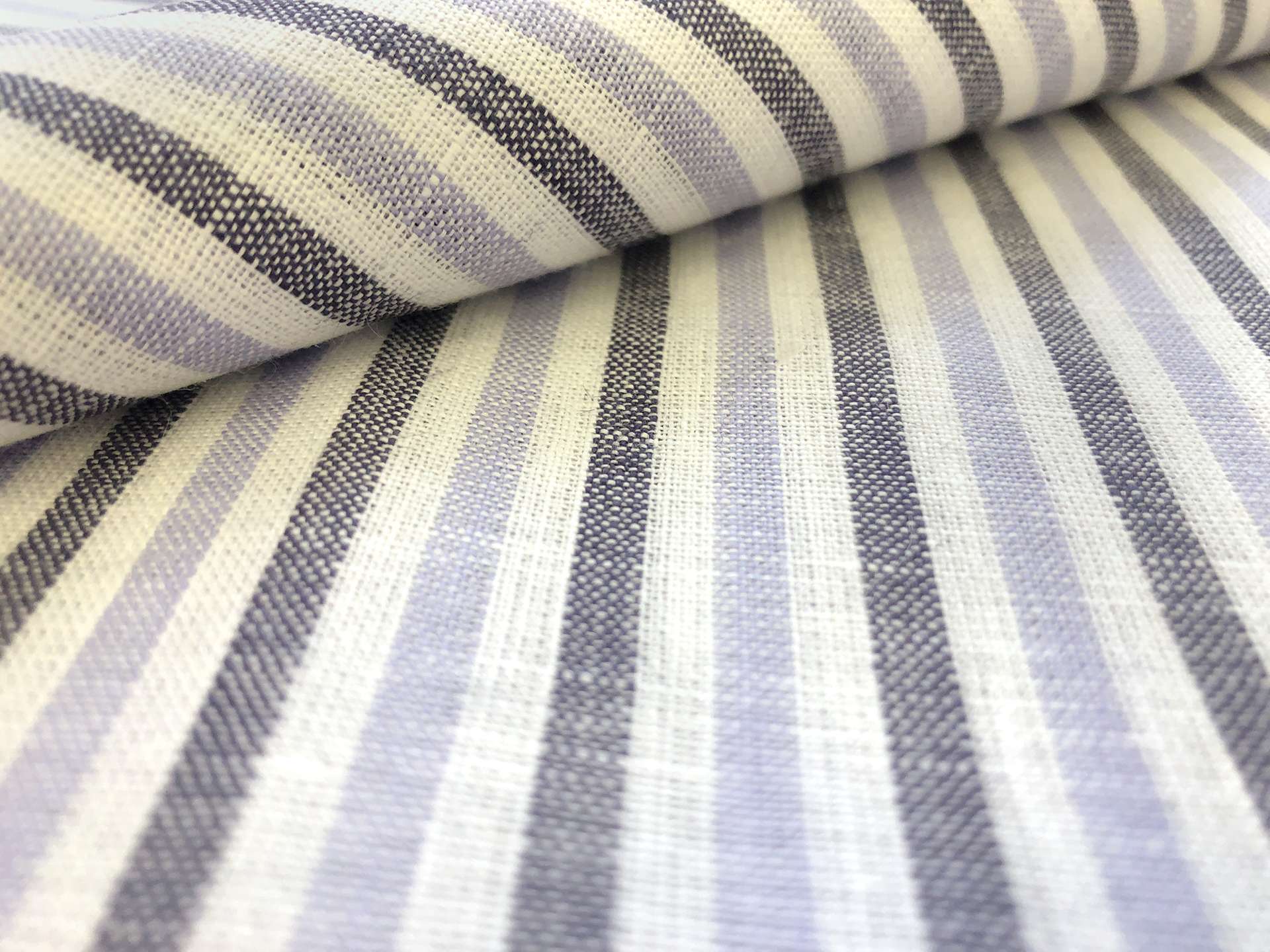 Sanforized Linen Stripe in Lavender