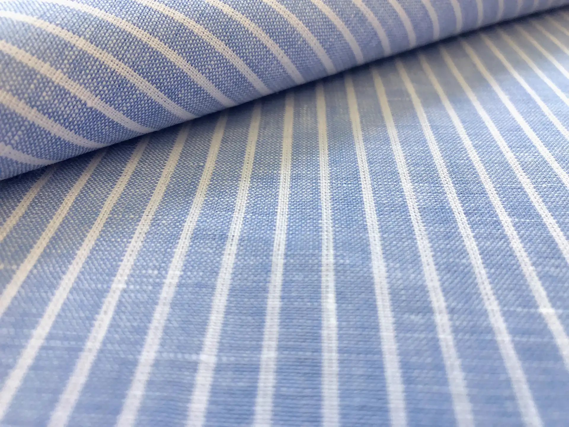 Sanforized Linen Stripe in French Blue