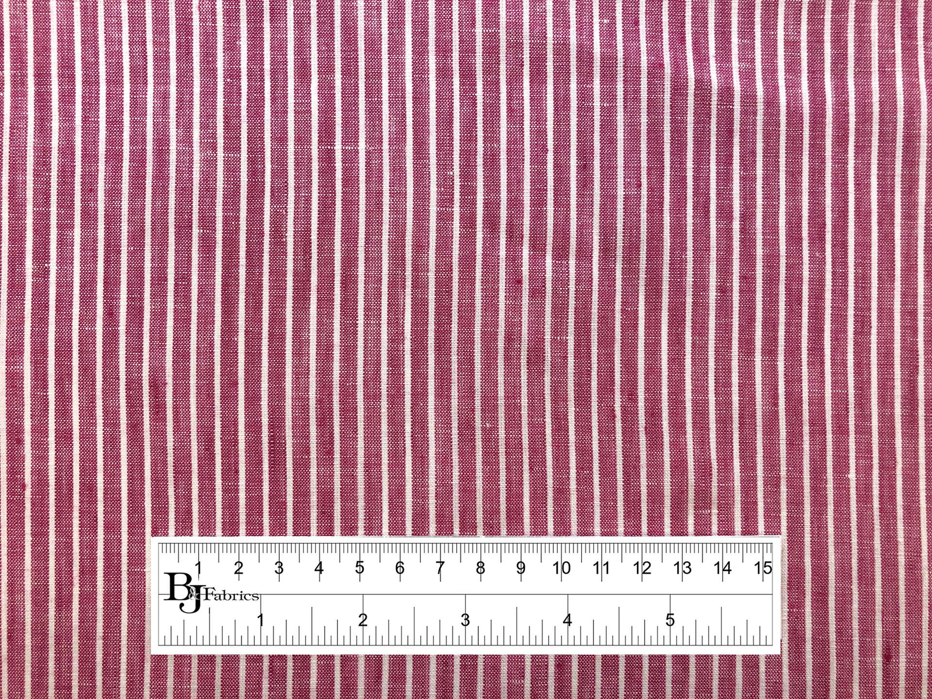 Sanforized Linen Stripe in Framboise 