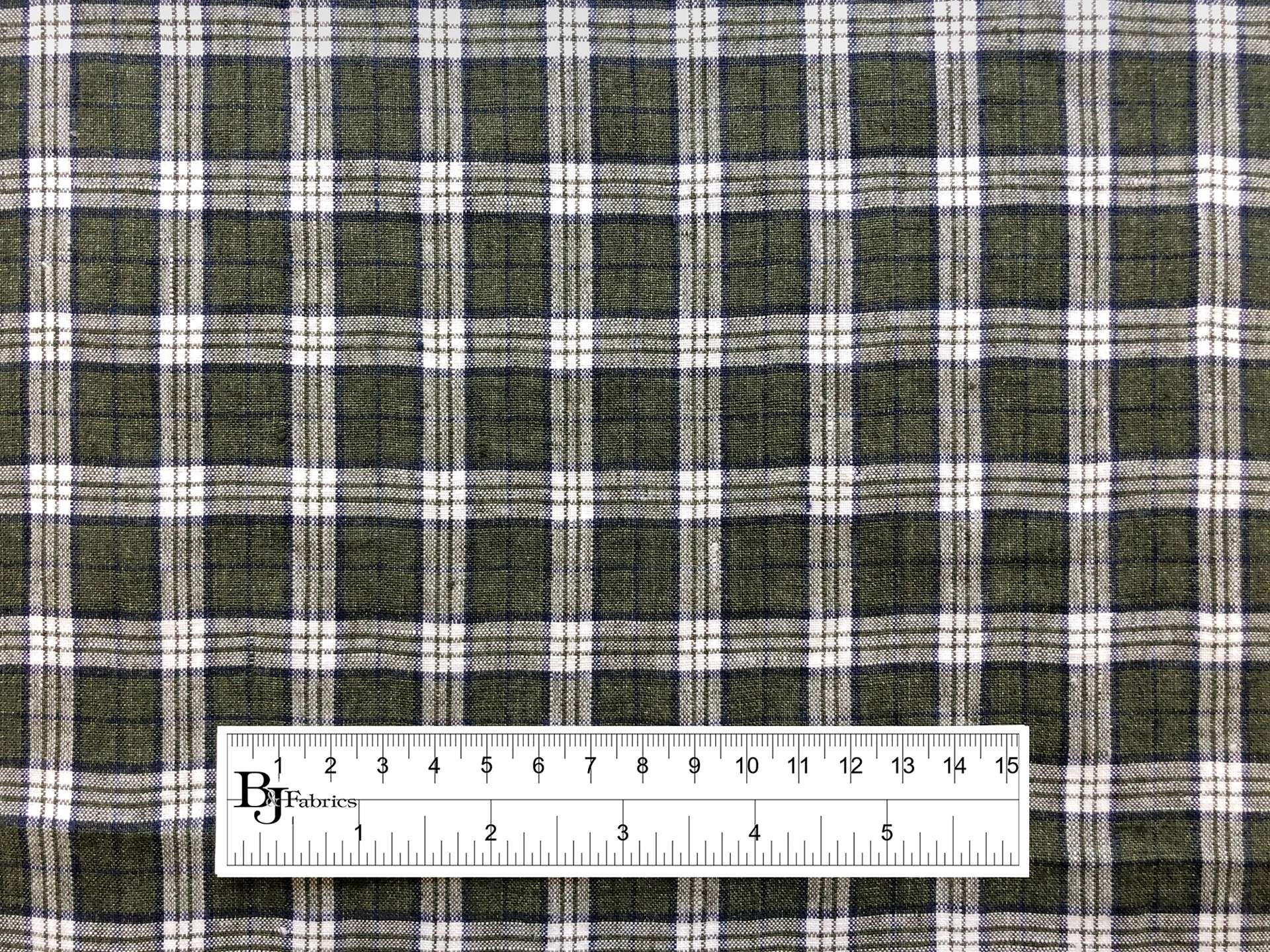 Washed Linen Plaid in Forest Green