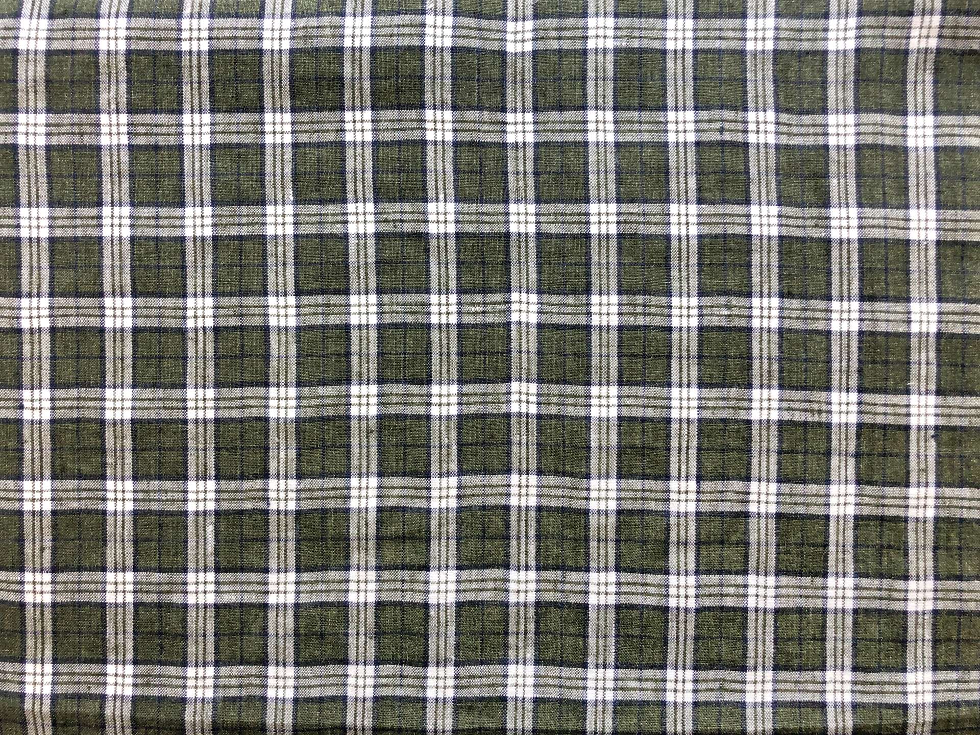 Washed Linen Plaid in Forest Green