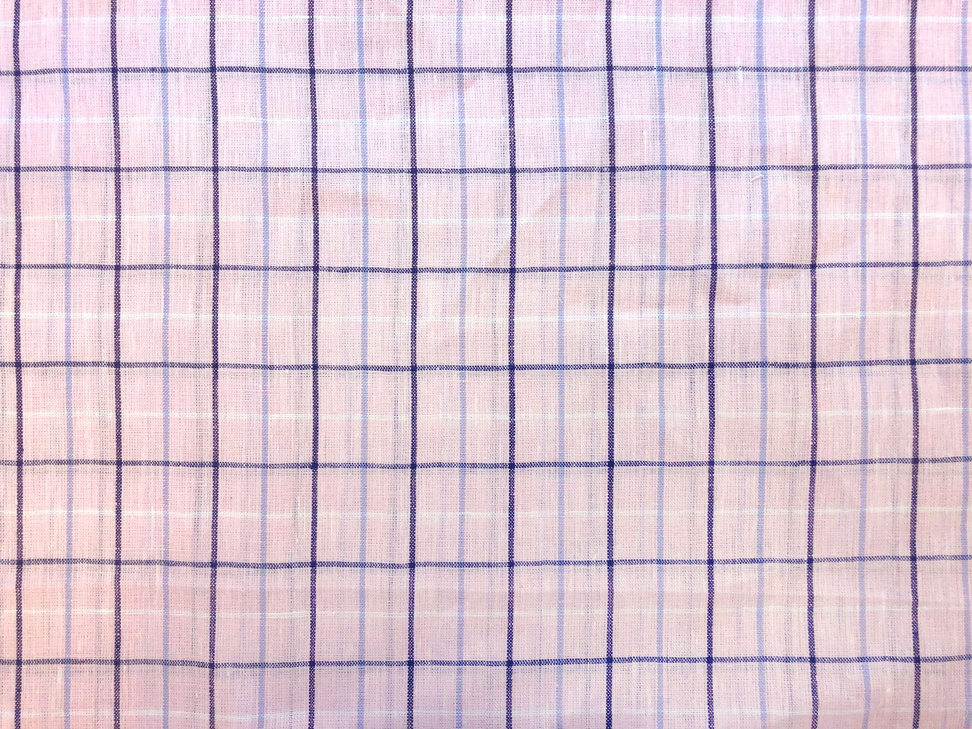 Sanforized Linen Plaid in Baby Pink