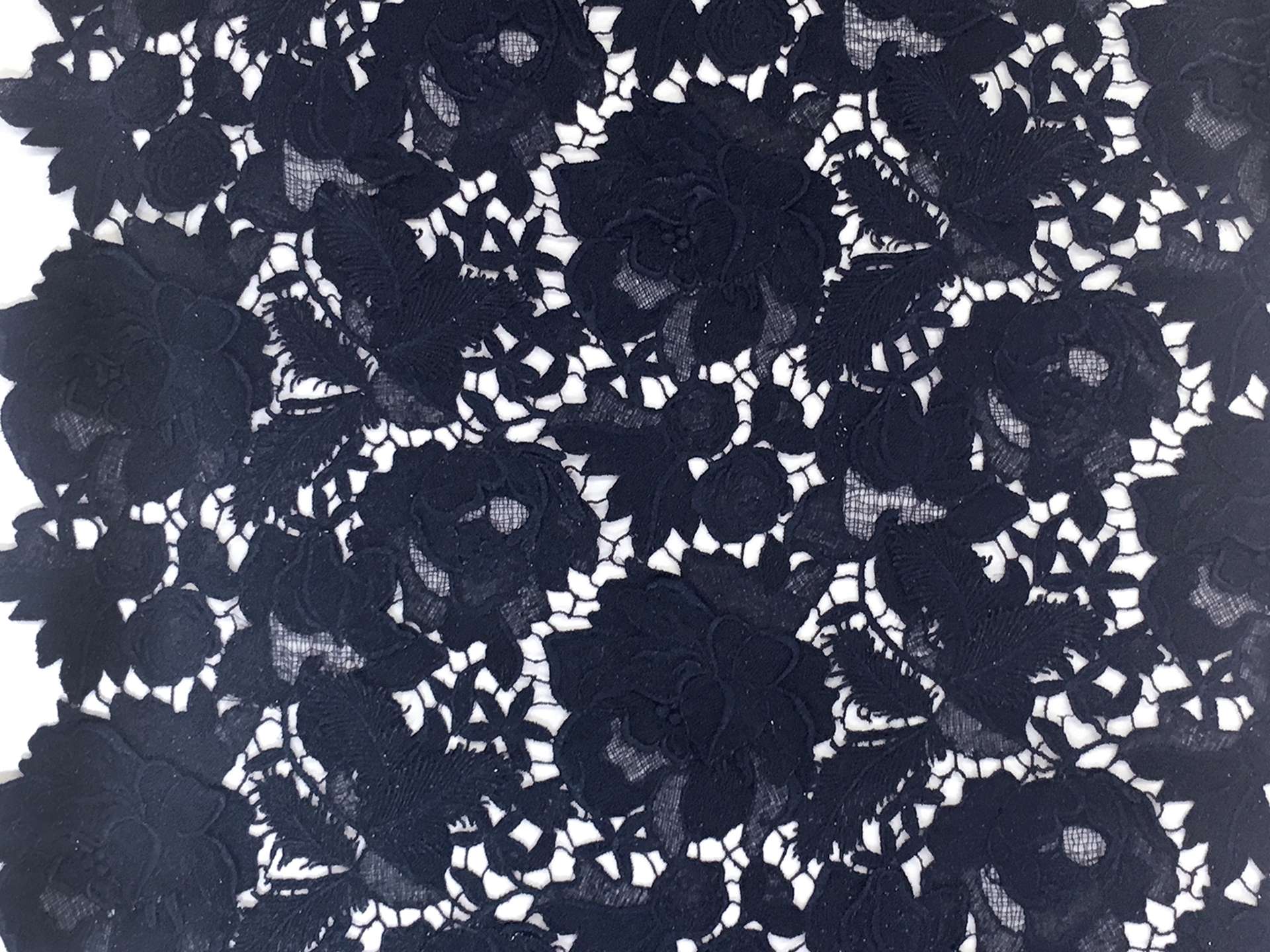 Metallic Guipure Lace in Midnight Navy