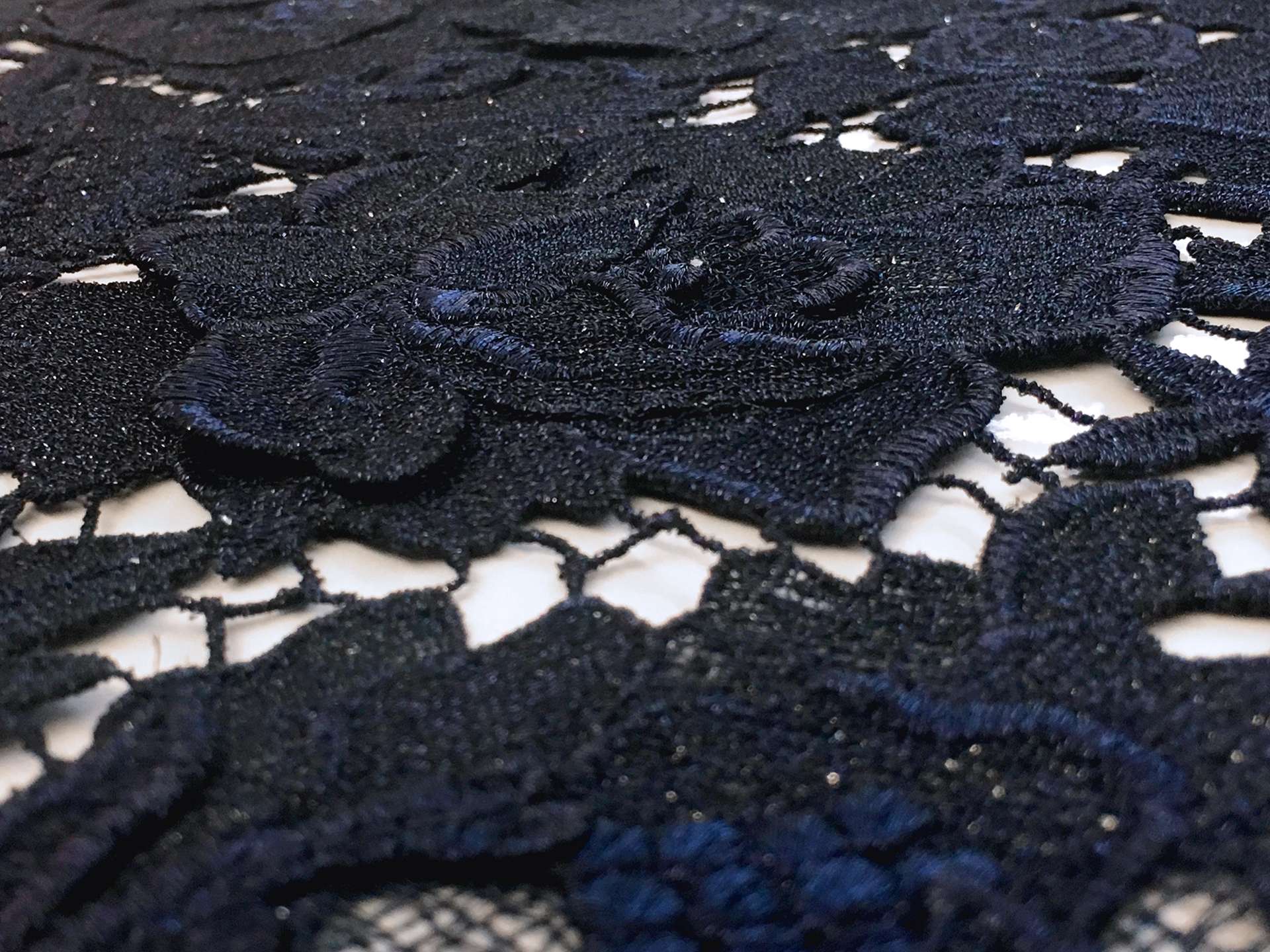 Metallic Guipure Lace in Midnight Navy
