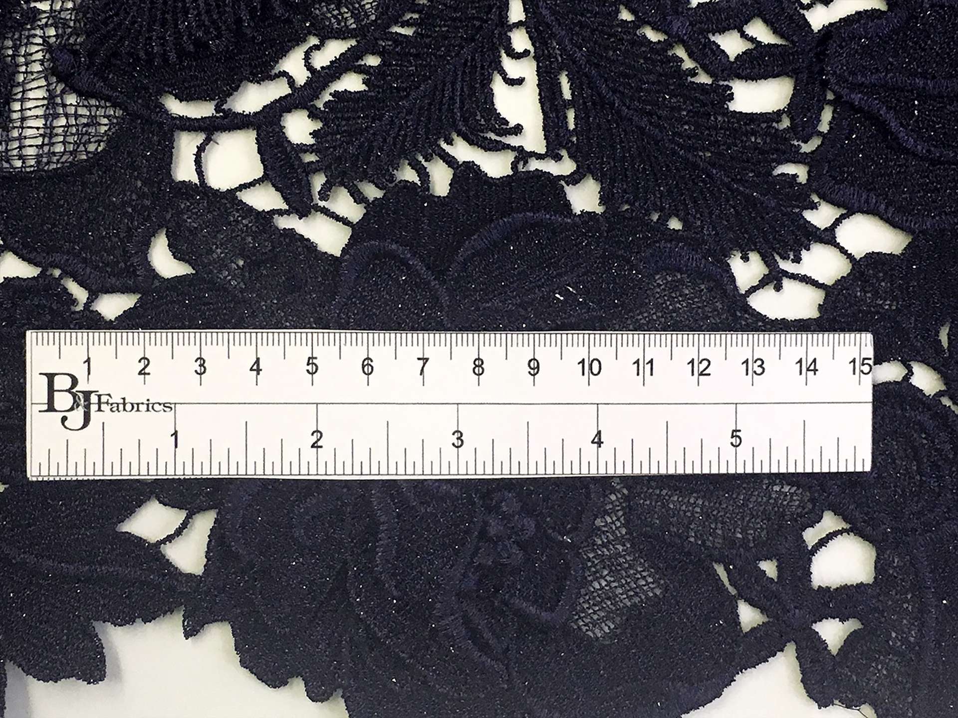 Metallic Guipure Lace in Midnight Navy