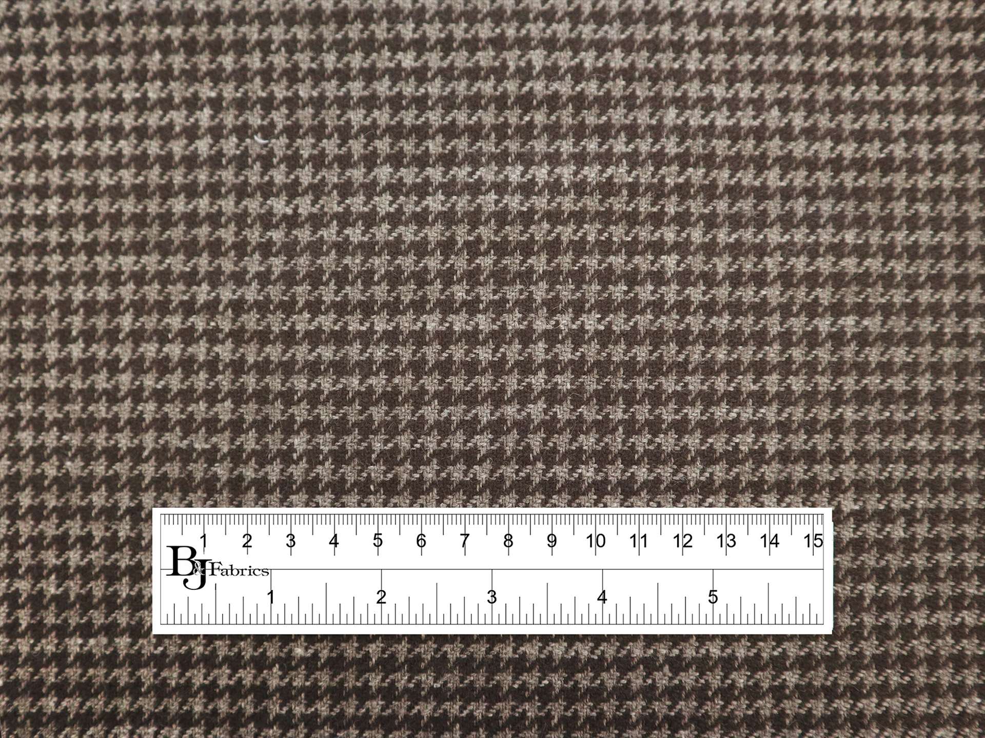 Lambswool Houndstooth Suiting in Brown Taupe