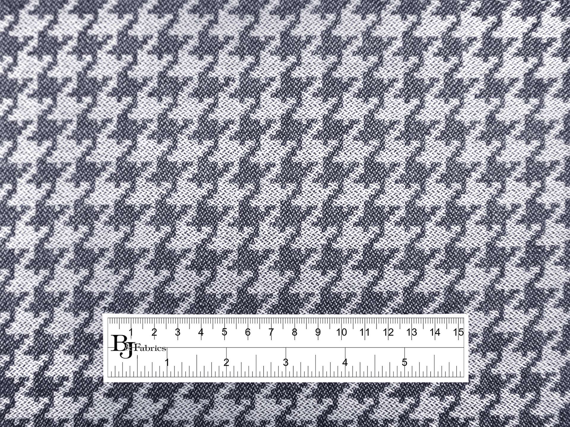 Wool Suiting with Large Houndstooth Repeat in Indigo