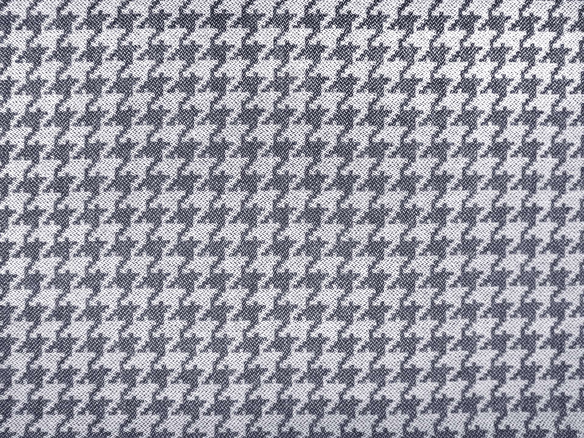 Wool Suiting with Large Houndstooth Repeat in Indigo